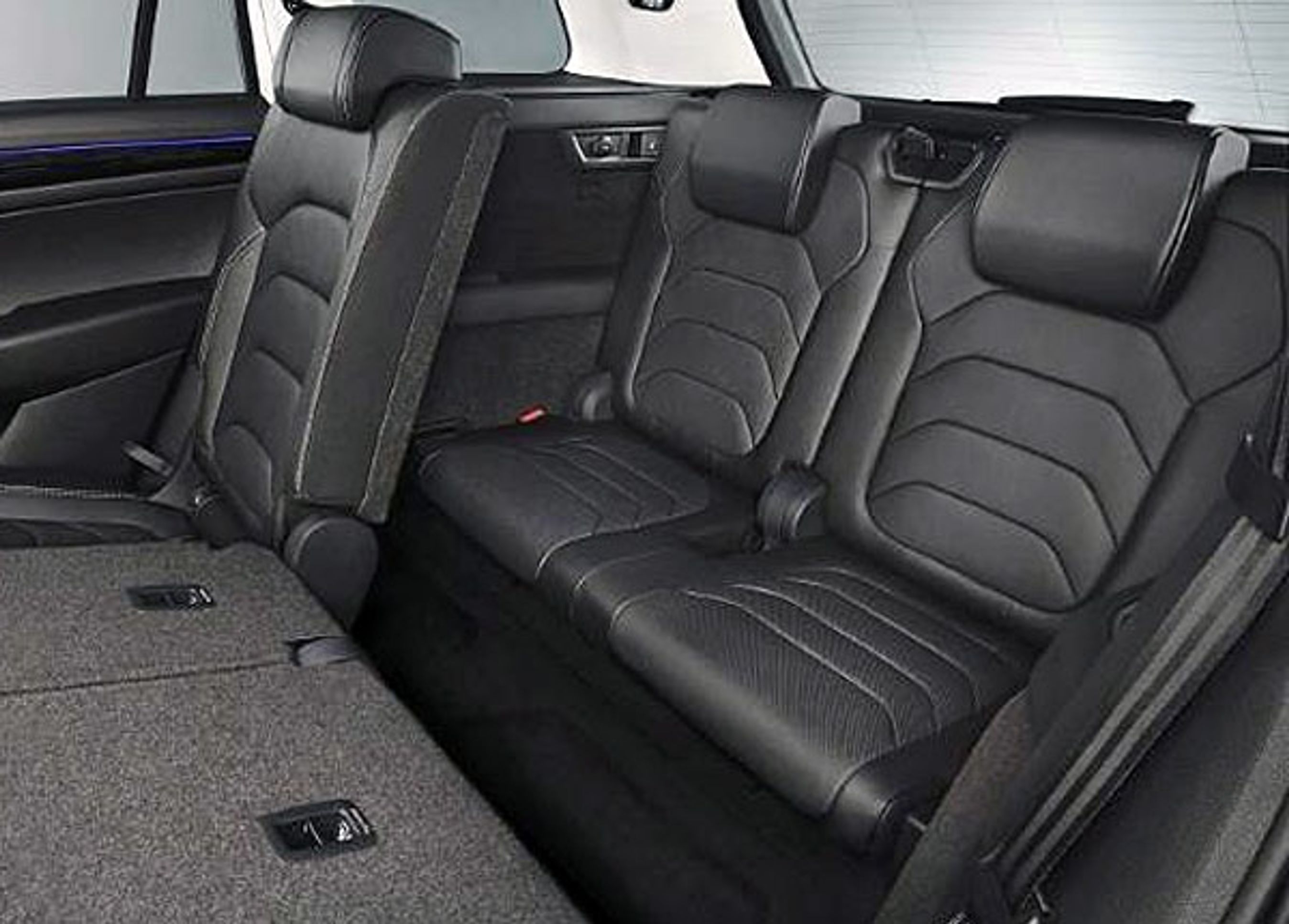 Tredje sæderække i Skoda Kodiaq. Vi antager, at sædet bliver magen til i Tiguan Allspace. Foto: Skoda