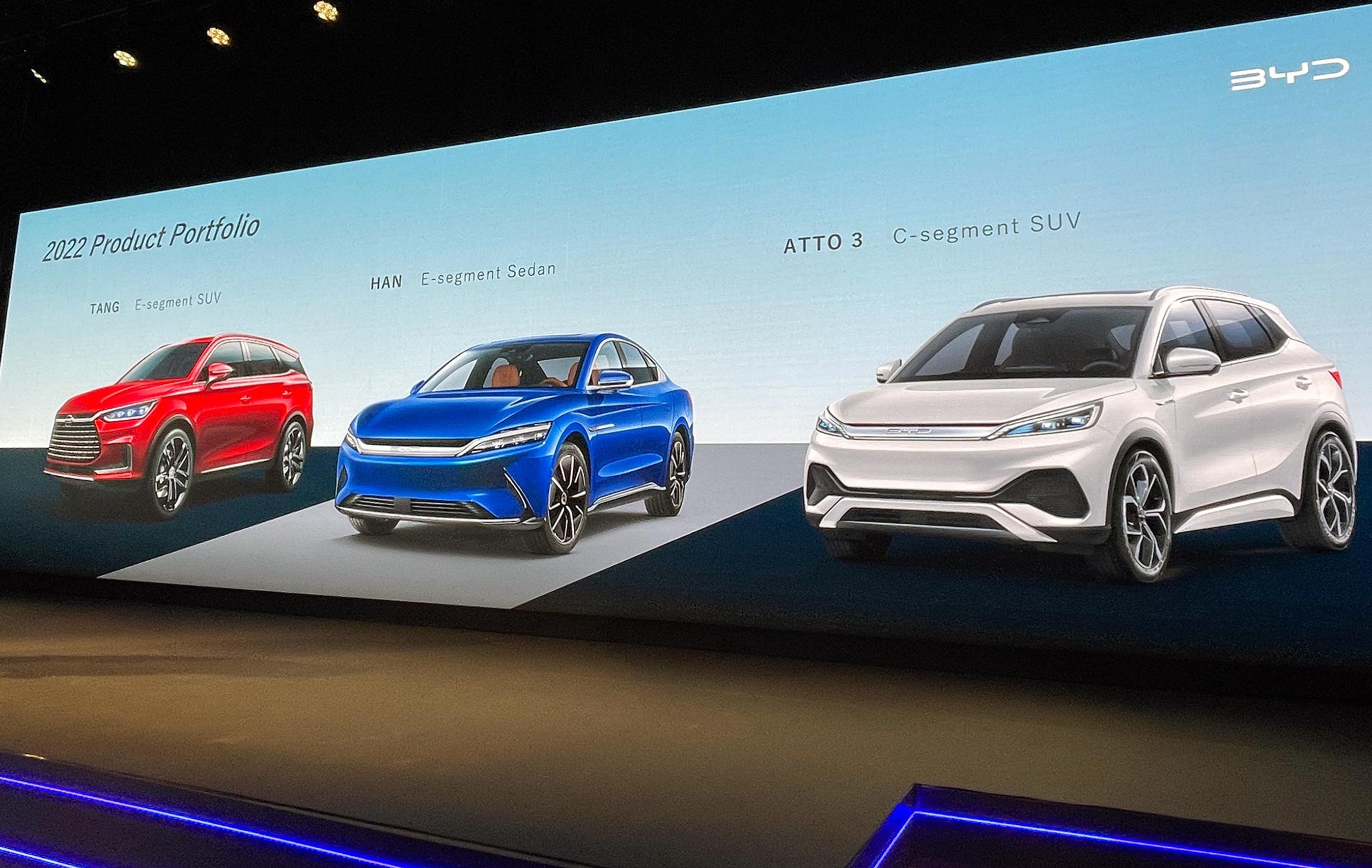 BYD's 3 første elbiler til Europa.