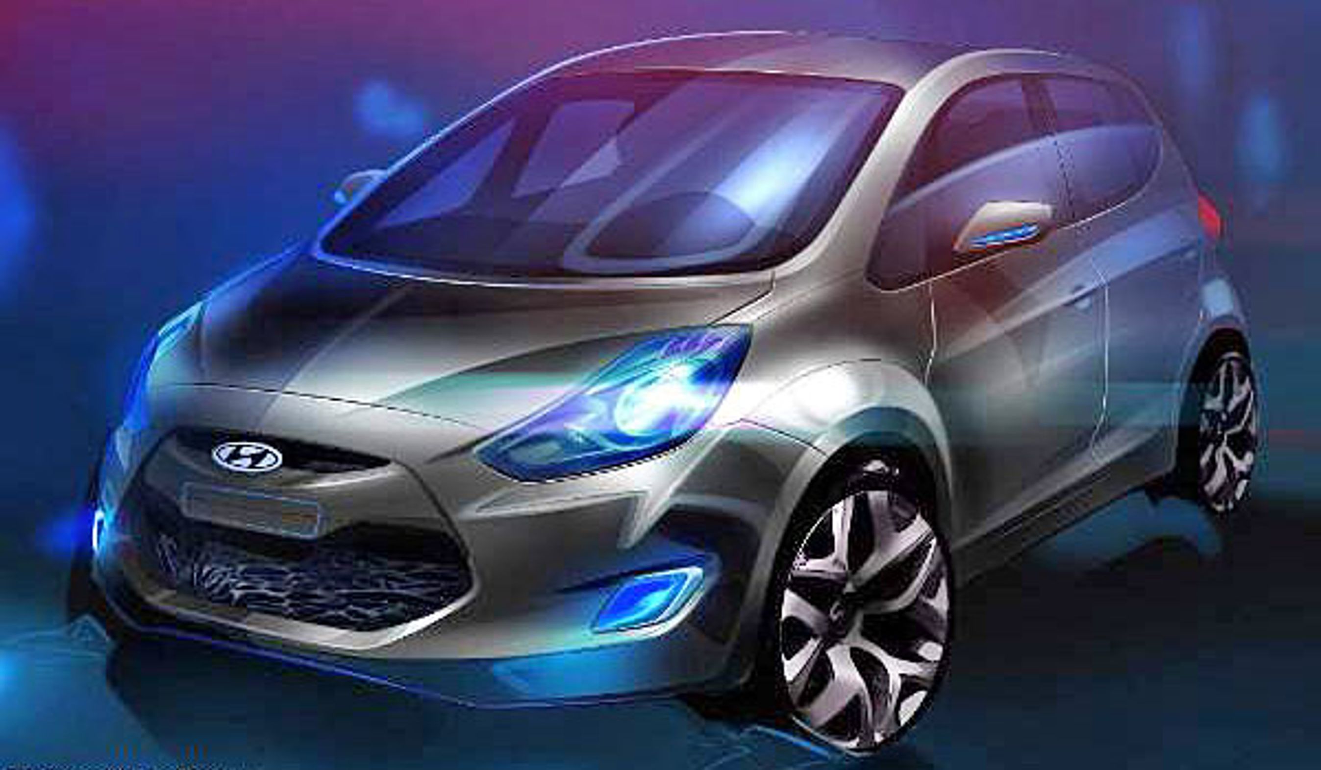 Hyundai ix20 præsenteres i Paris, og først da kan man se bilen ordentligt og få faktuelle oplysninger.