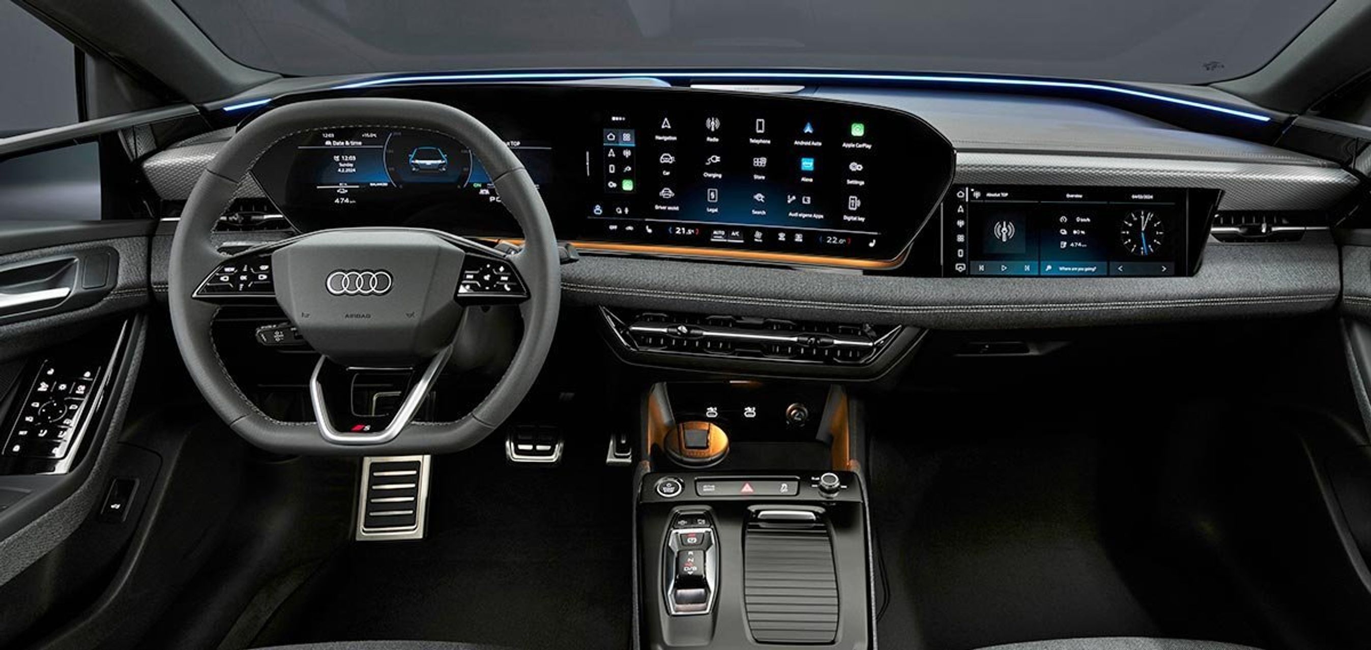 Førerpladsen i Audi A6.