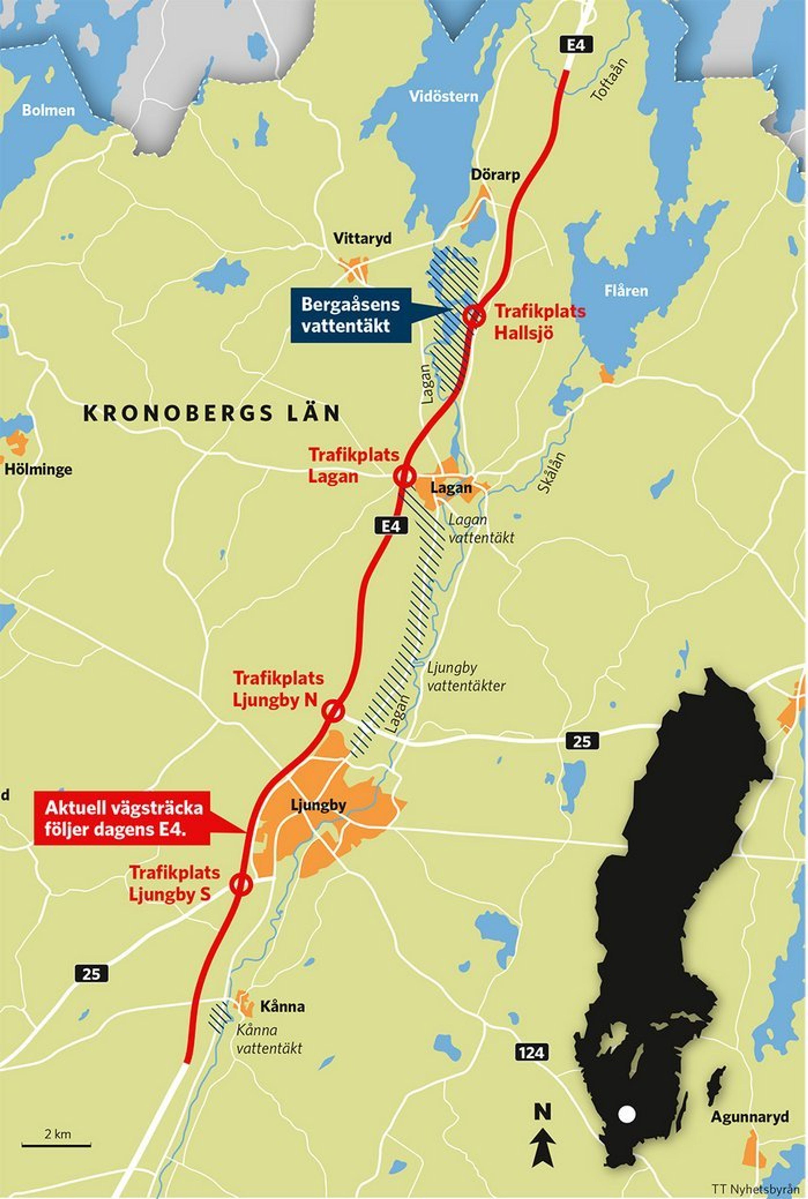 Kort over strækningen.