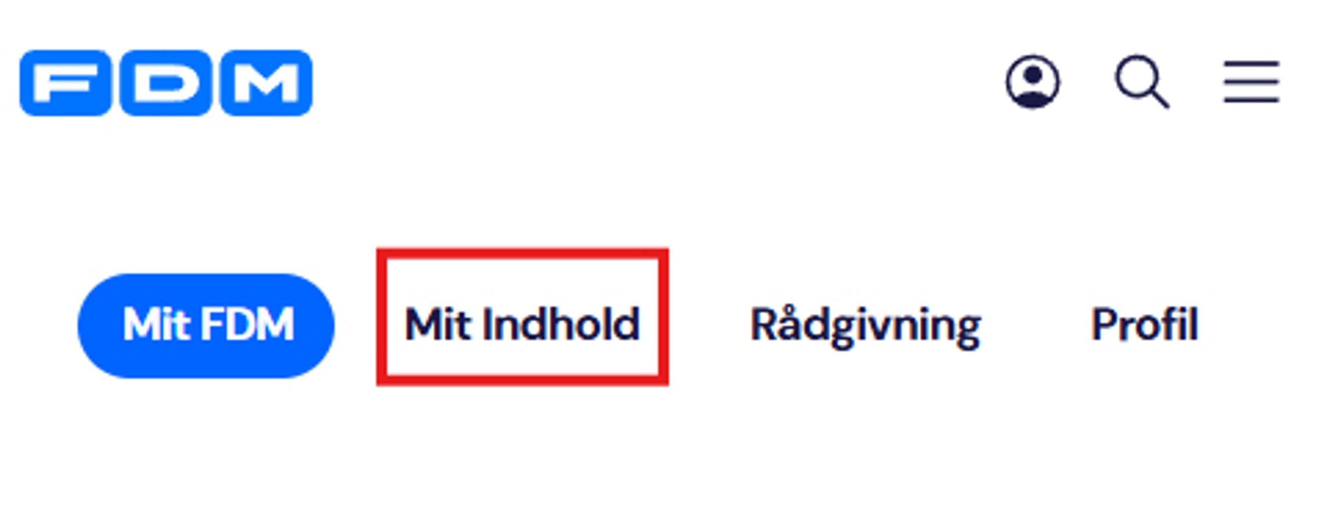 Screenshot af toppen af en profil side for et medlem på fdm.dk
