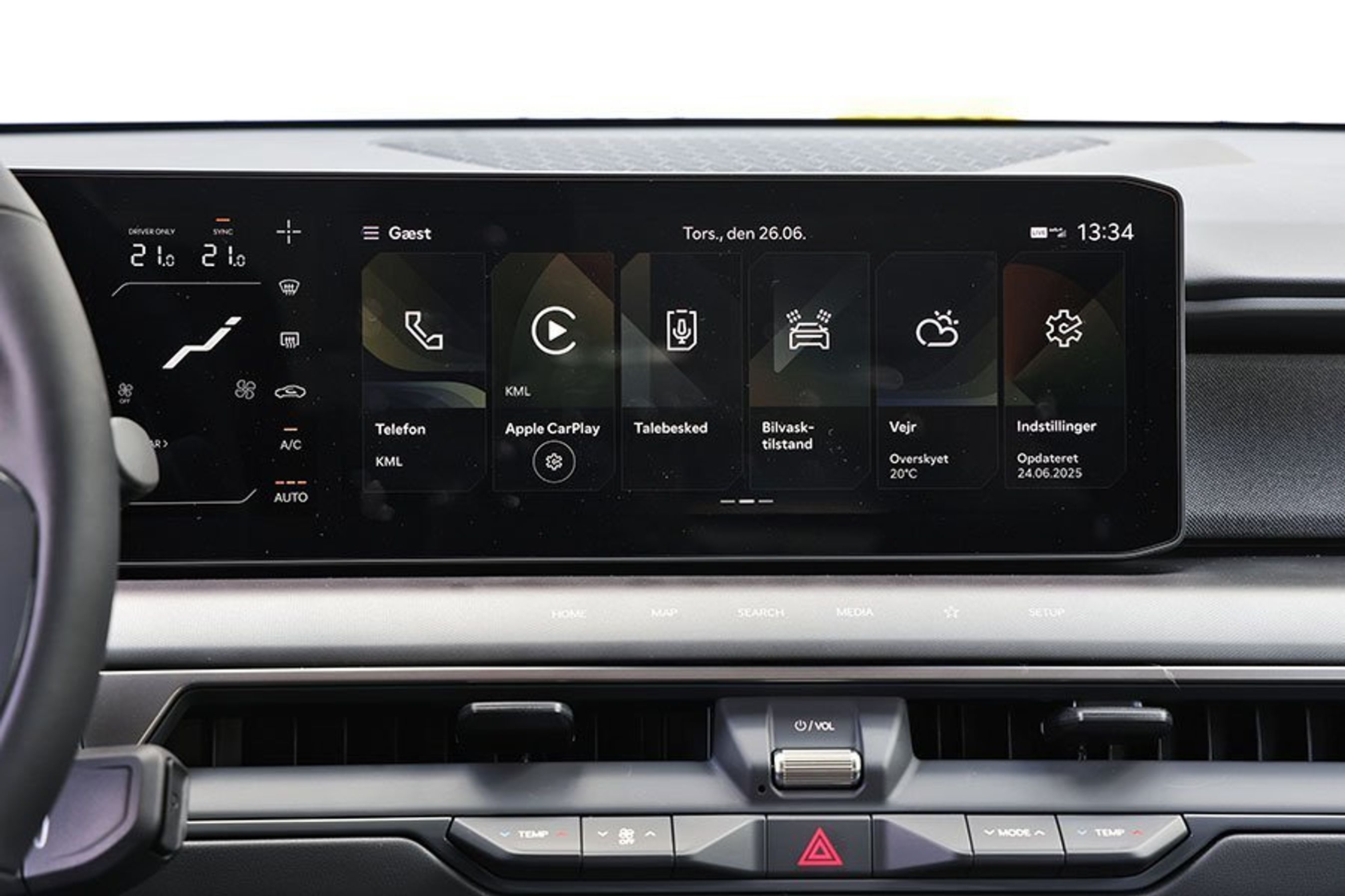 Stor skærm i en Kia EV9