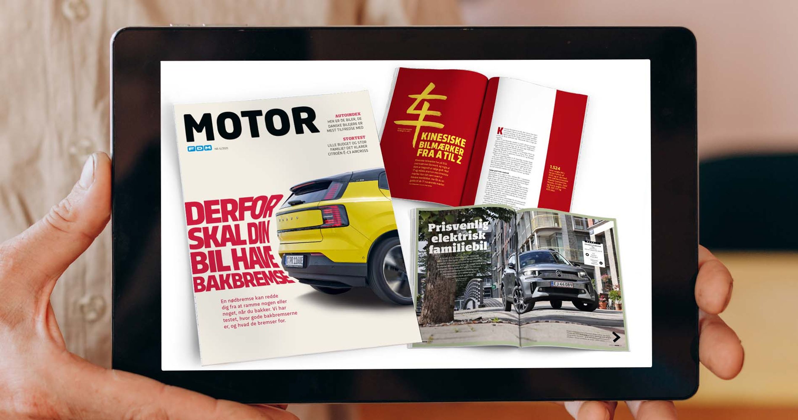 Sider fra Motor 6/2025 vises på tablet