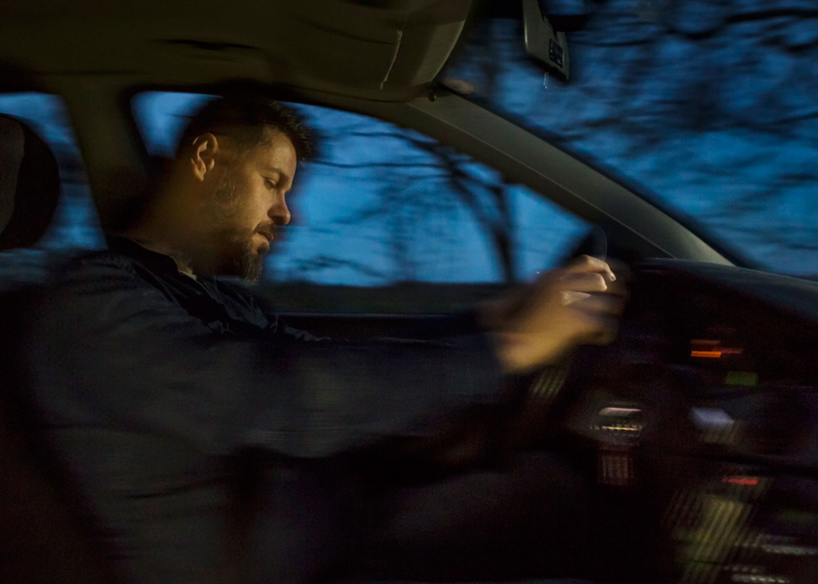 Mindst otte procent af alle danske trafikulykker skyldes træthed. Blandt natulykker er det mindst halvdelen. Foto: Christoffer Askman/Havarikommissionen