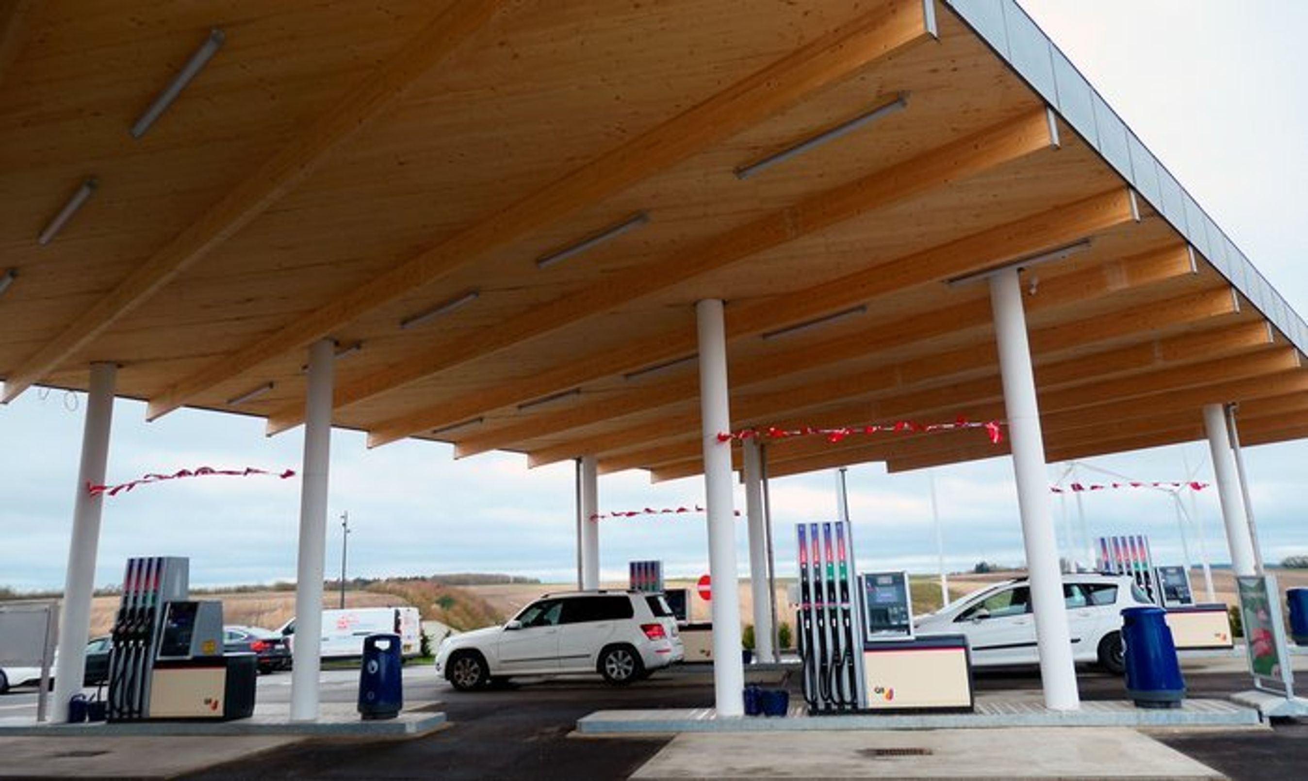 Den særlige trækonstruktion på Q8-anlægget.