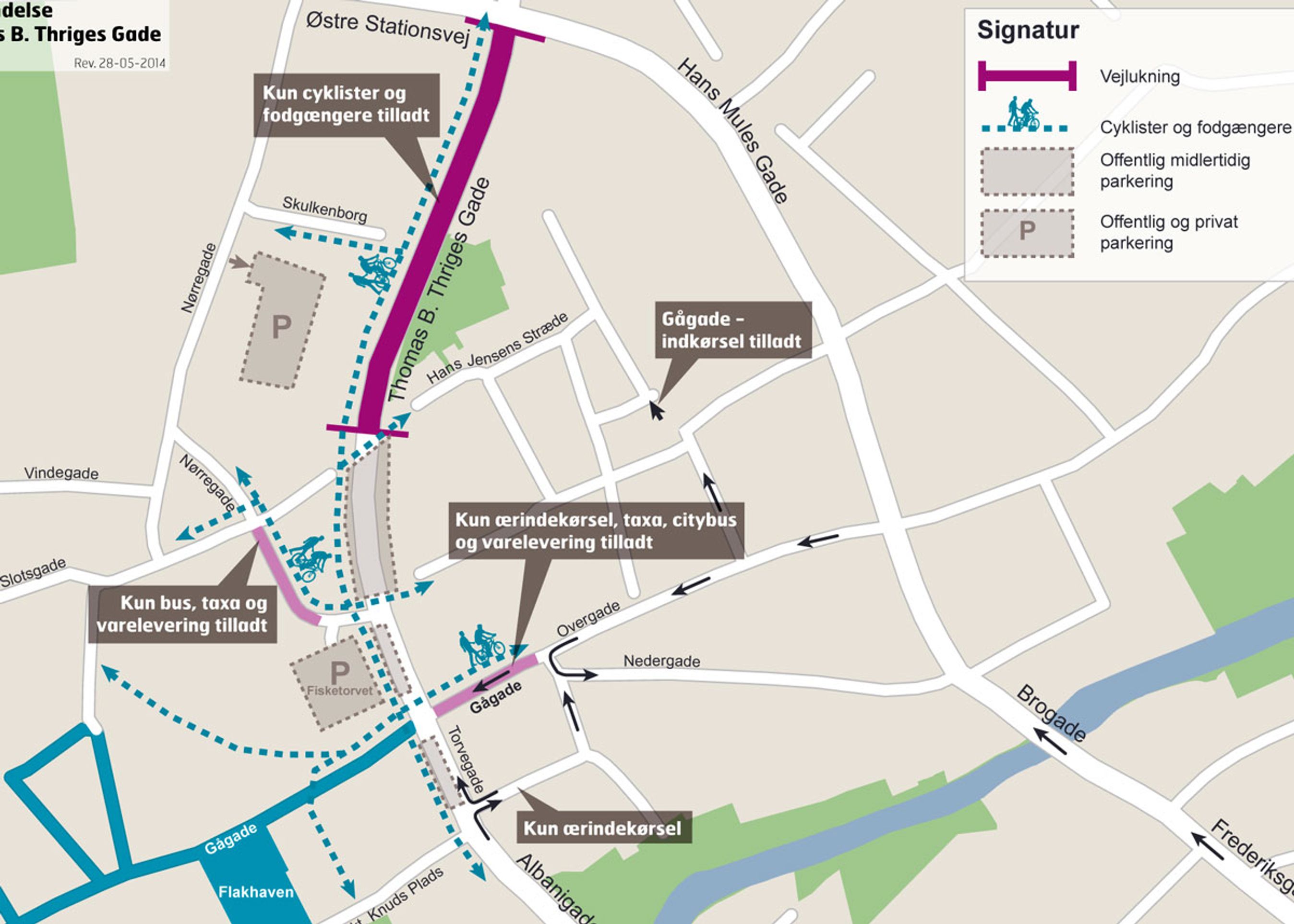 Lukningen af Thomas B. Thriges Gade medfører en del forandringer i centrum af Odense.