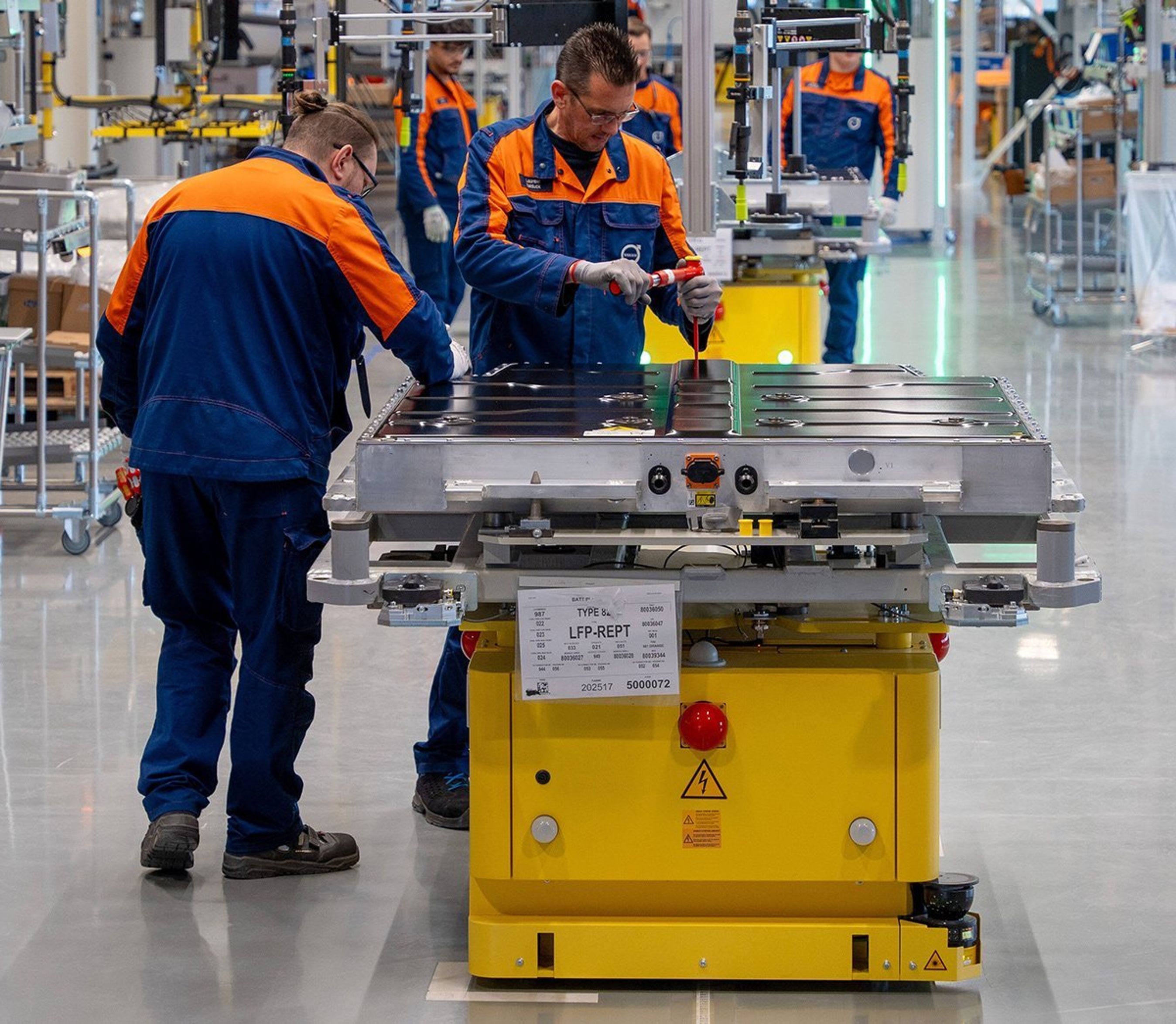 Samling af højvoltbatteri.