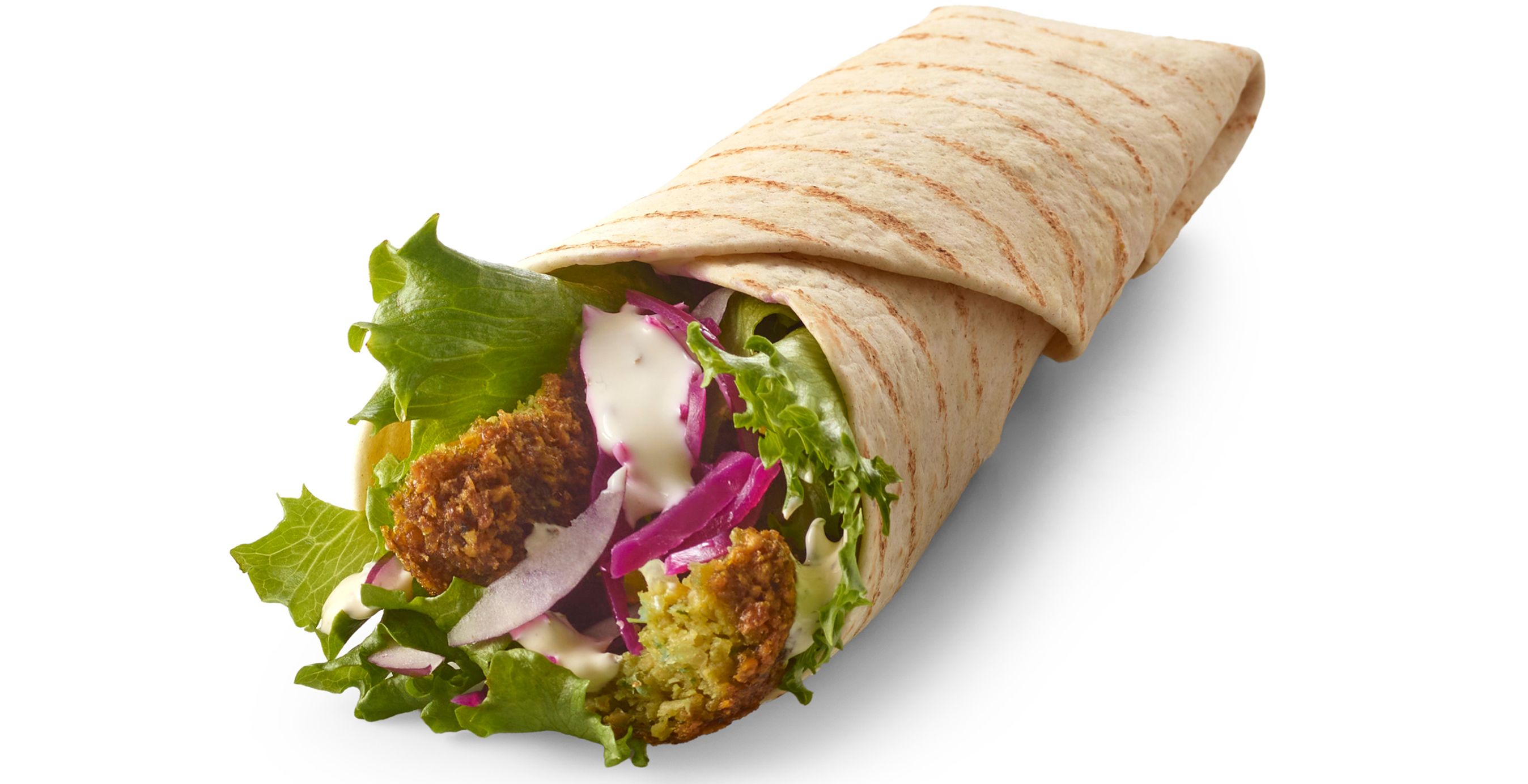 Wrap med bl.a. grøn salat.