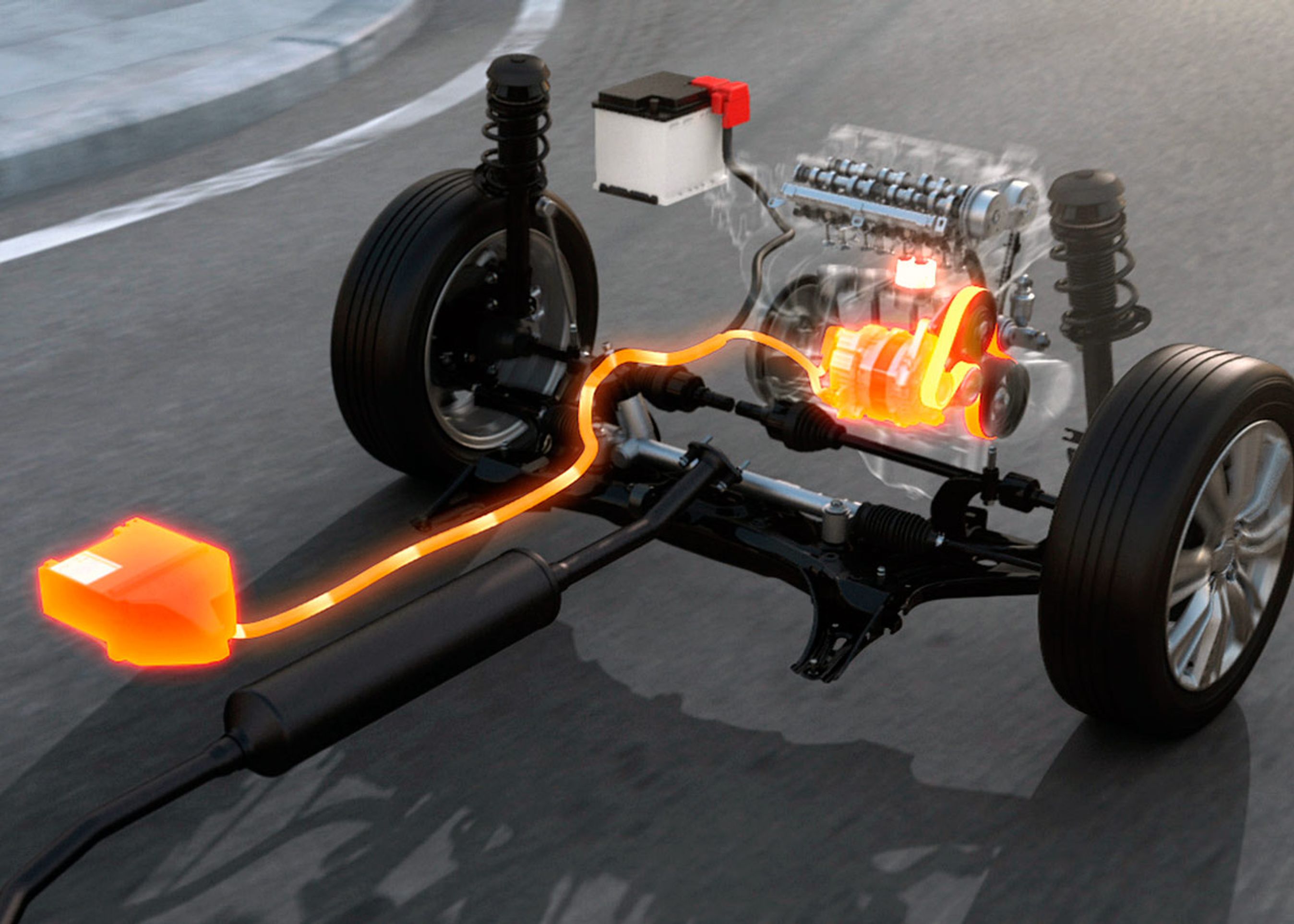 Baleno fås i en version kaldet "mild hybrid". En kraftig, kombineret starter og generator kan yde tre hk i op til 30 sekunder ad gangen. Bremseenergien gemmes i et separat liltium-batteri.