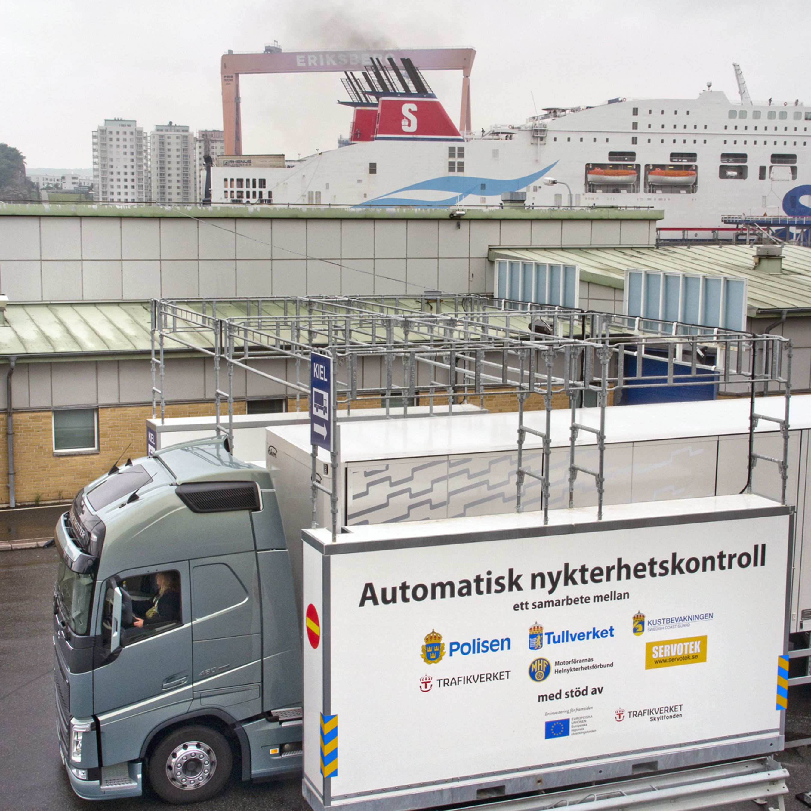 Automatisk "nykterhetskontroll" (ædruelighedskontrol) er nu indført ved Stena Lines Tysklandsfærger i Gøteborg.