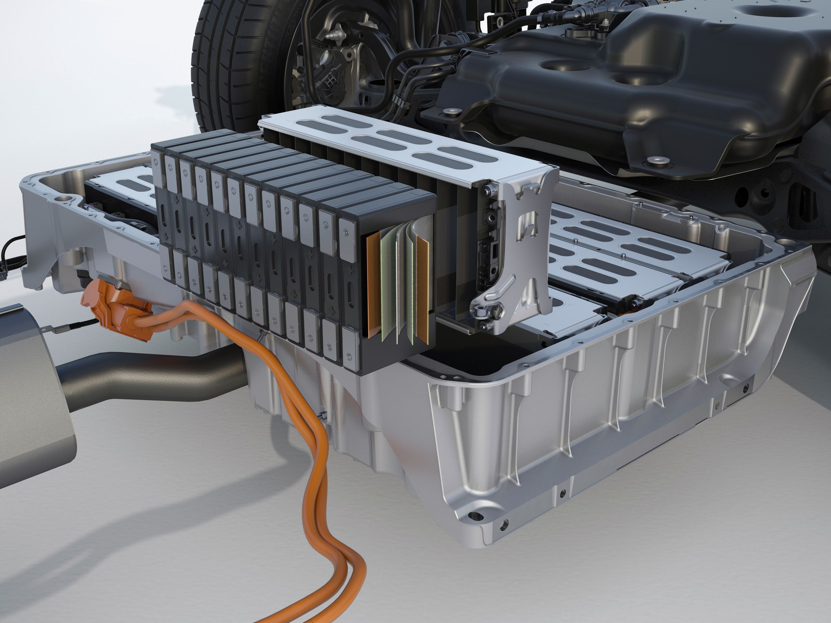 Batteriet består af 96 litium-ion celler der er bygget sammen i otte moduler á hver 12 celler. Det giver tilsammen en spænding på 352 volt og en kapacitet på 13 kWh. Det giver en rækkevidde på 56 km.