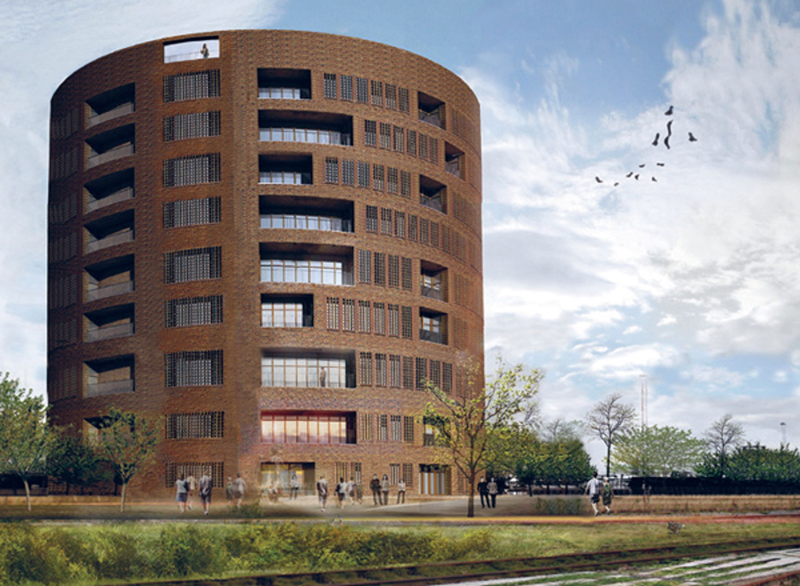 Sådan kommer trafiktårnet til at se ud. Illustration: Tranberg Arkitekter