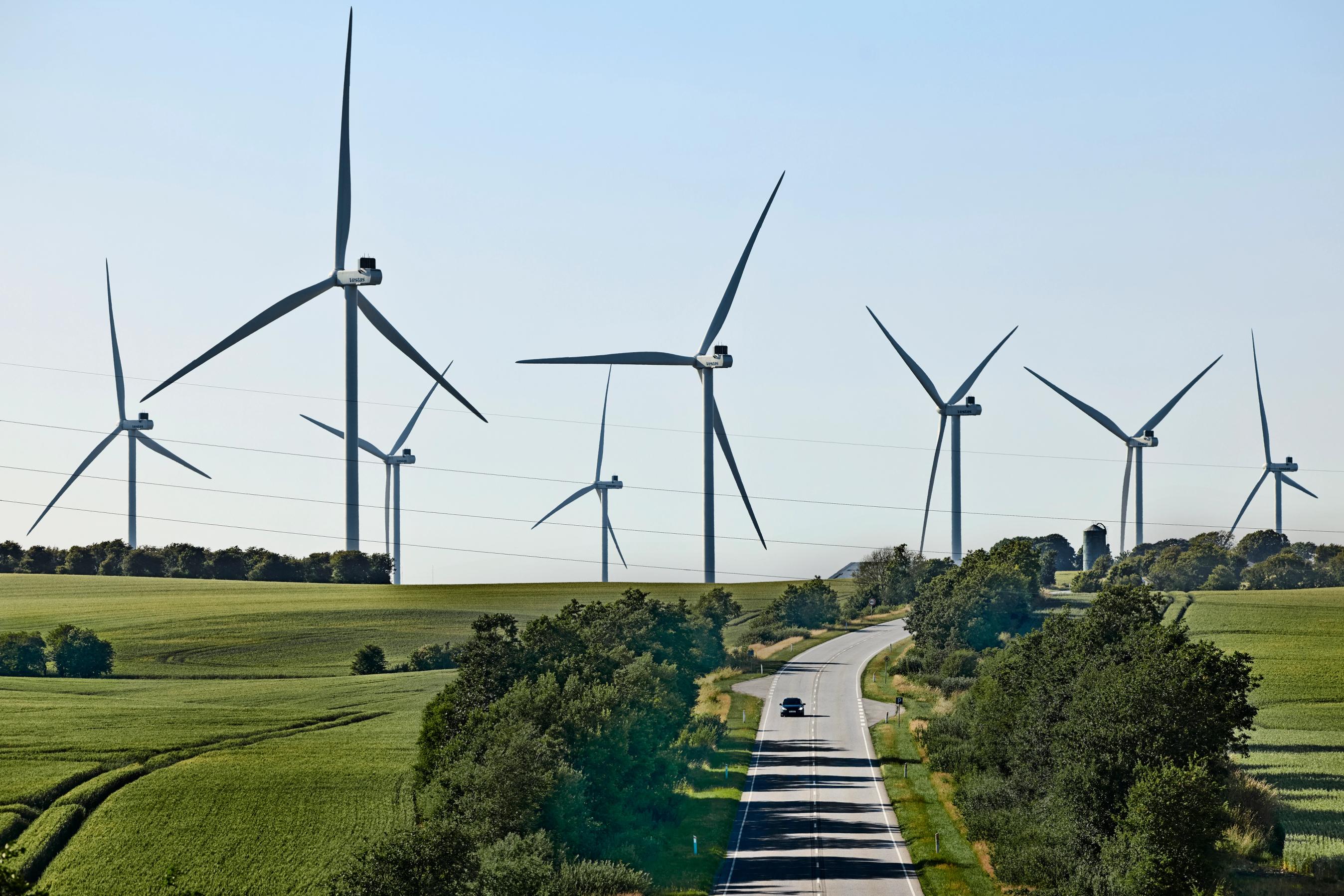 Vindmøller ved landevej