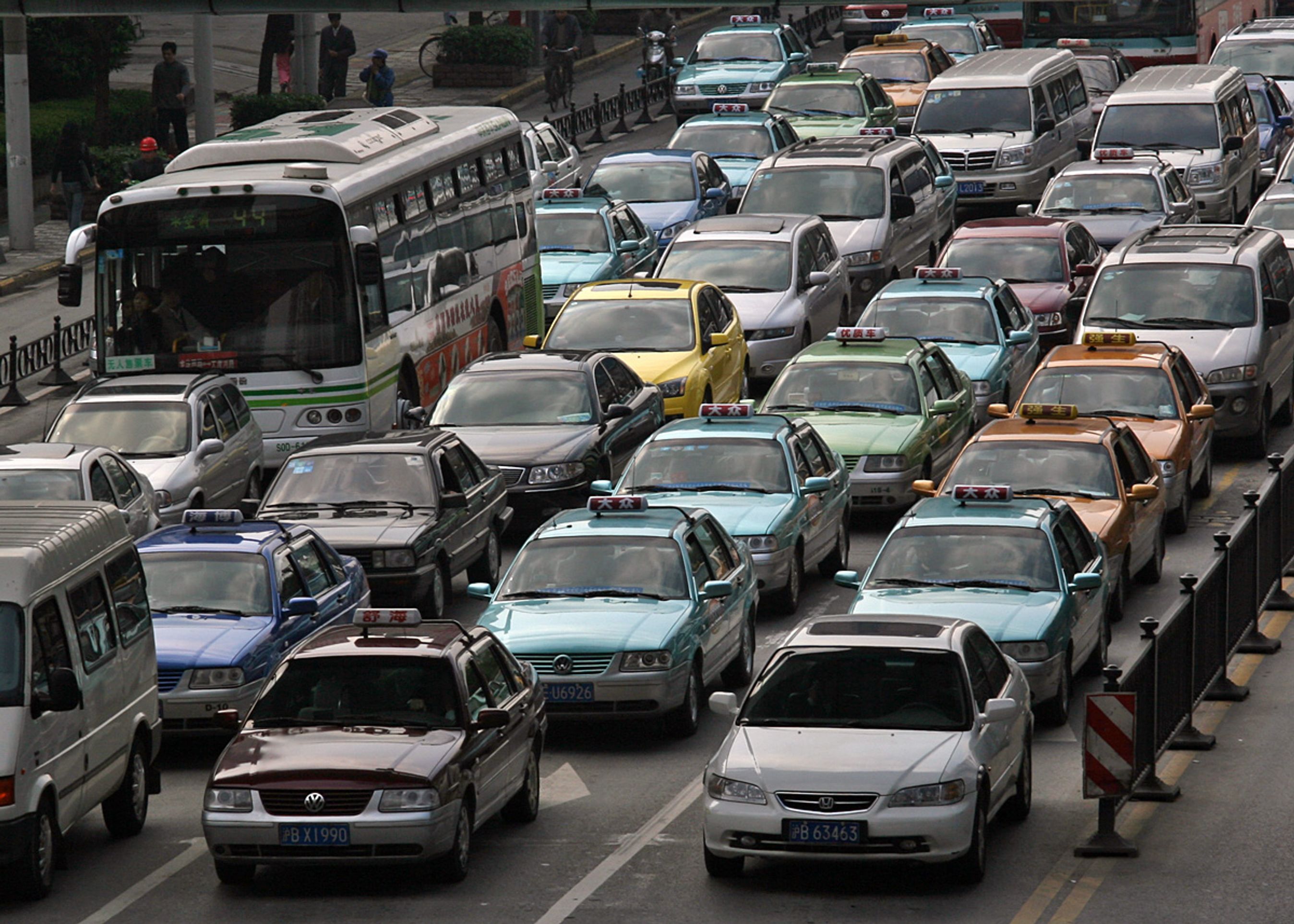 Trafikken kan være slem i kinesiske storbyer.