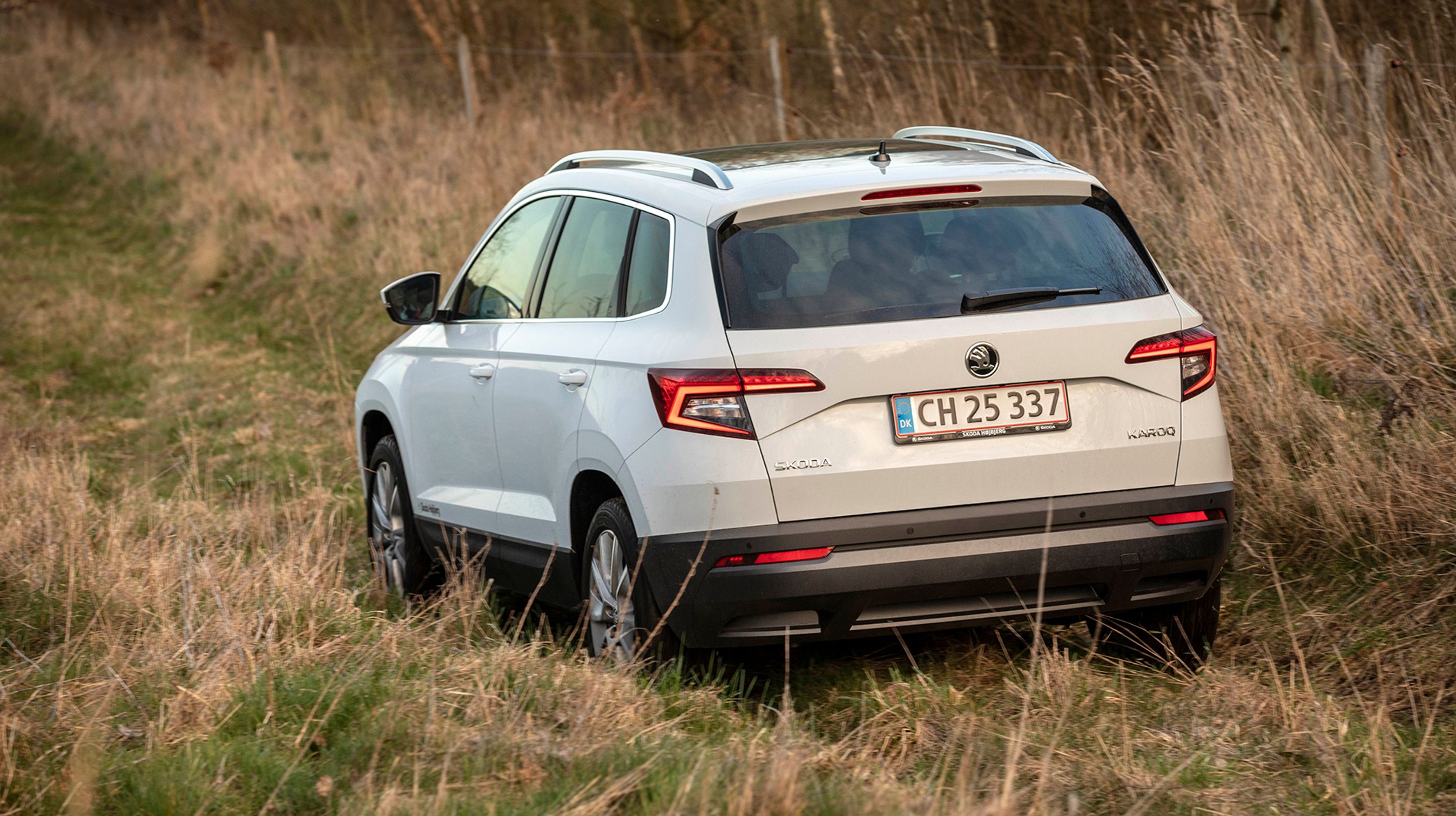 LED-baglygter er standard, mens det store panorama-glastag er ekstraudstyr til 18.300 kroner.