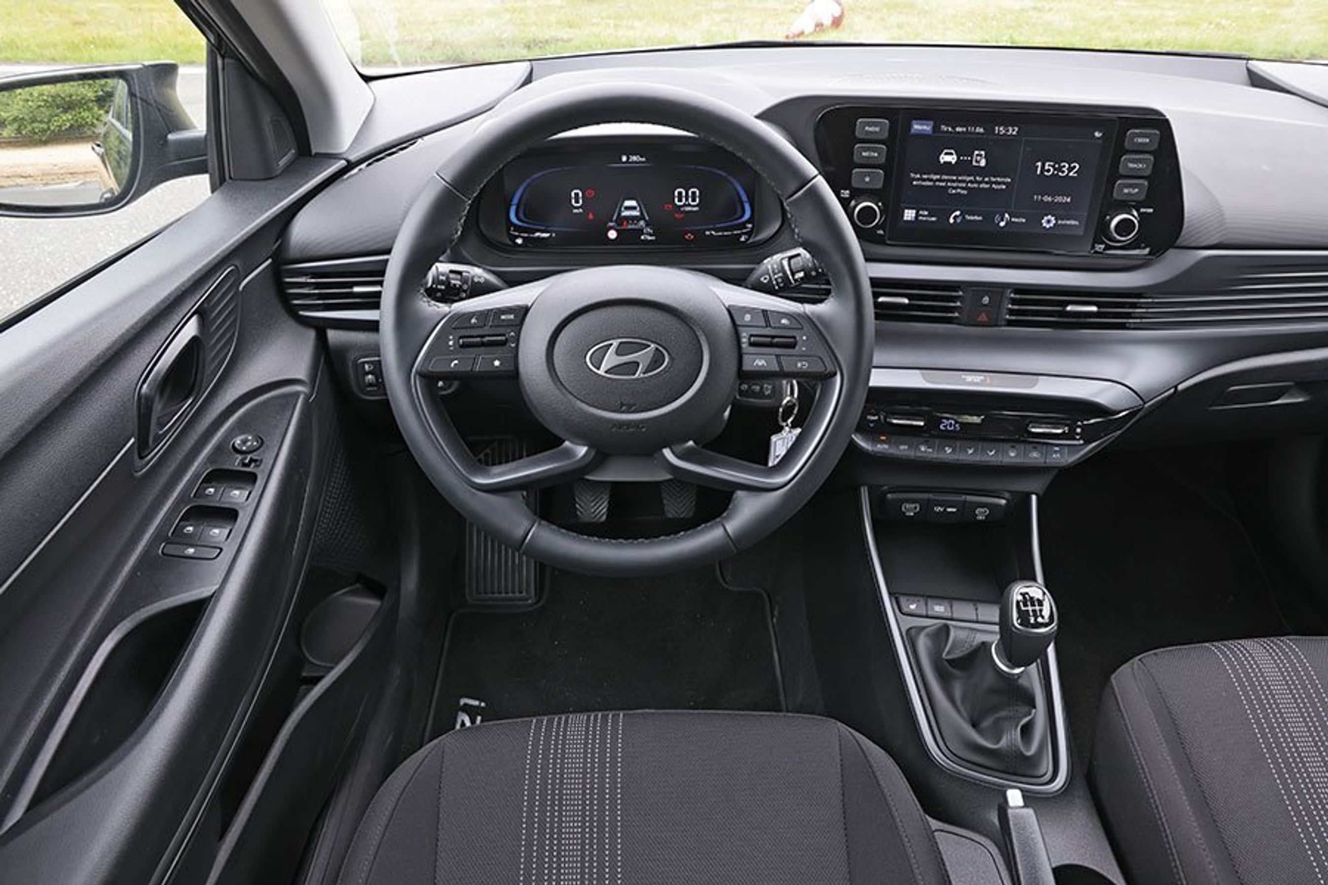 Førerplads i en Hyundai i20