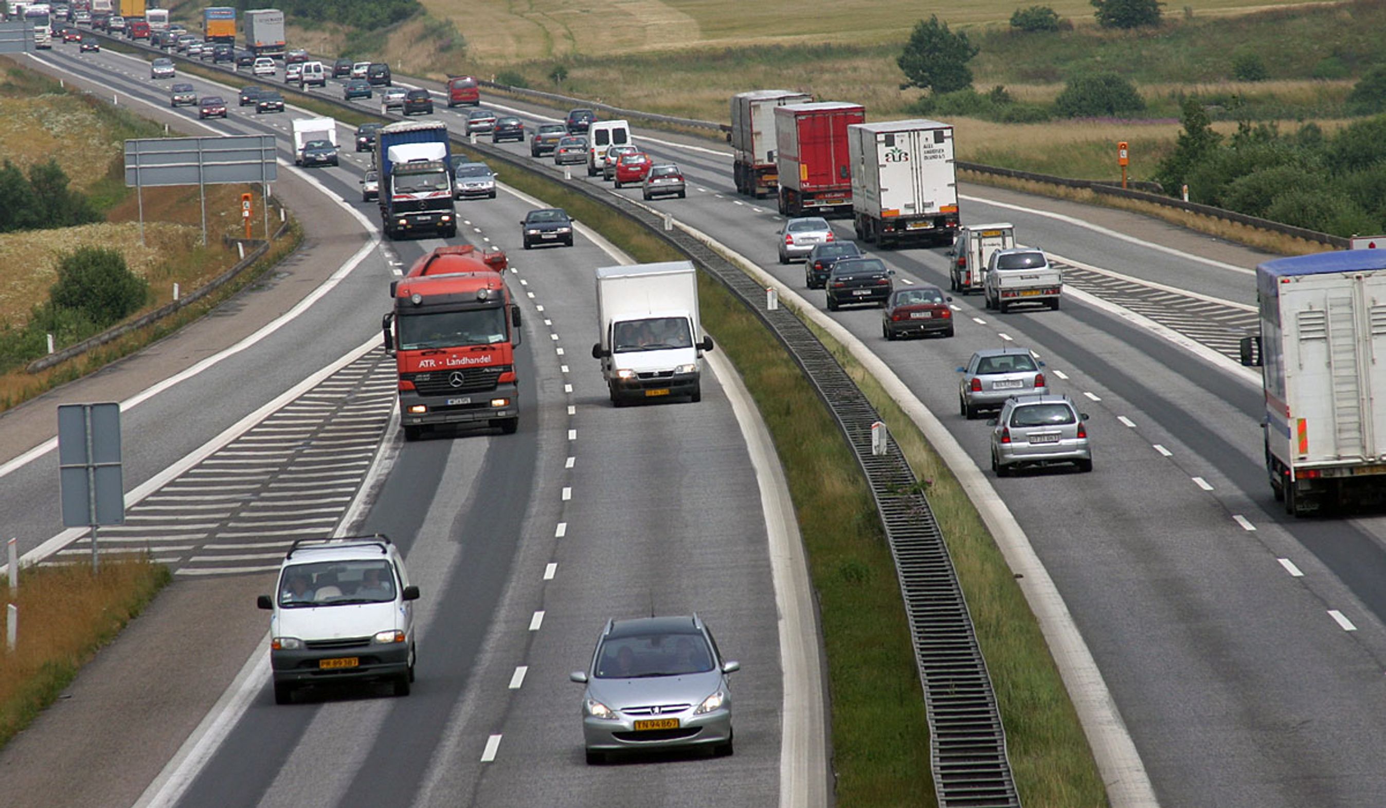 Store dele af E45 i Østjylland har alleerde i dag meget tæt trafik store dele af dagen.