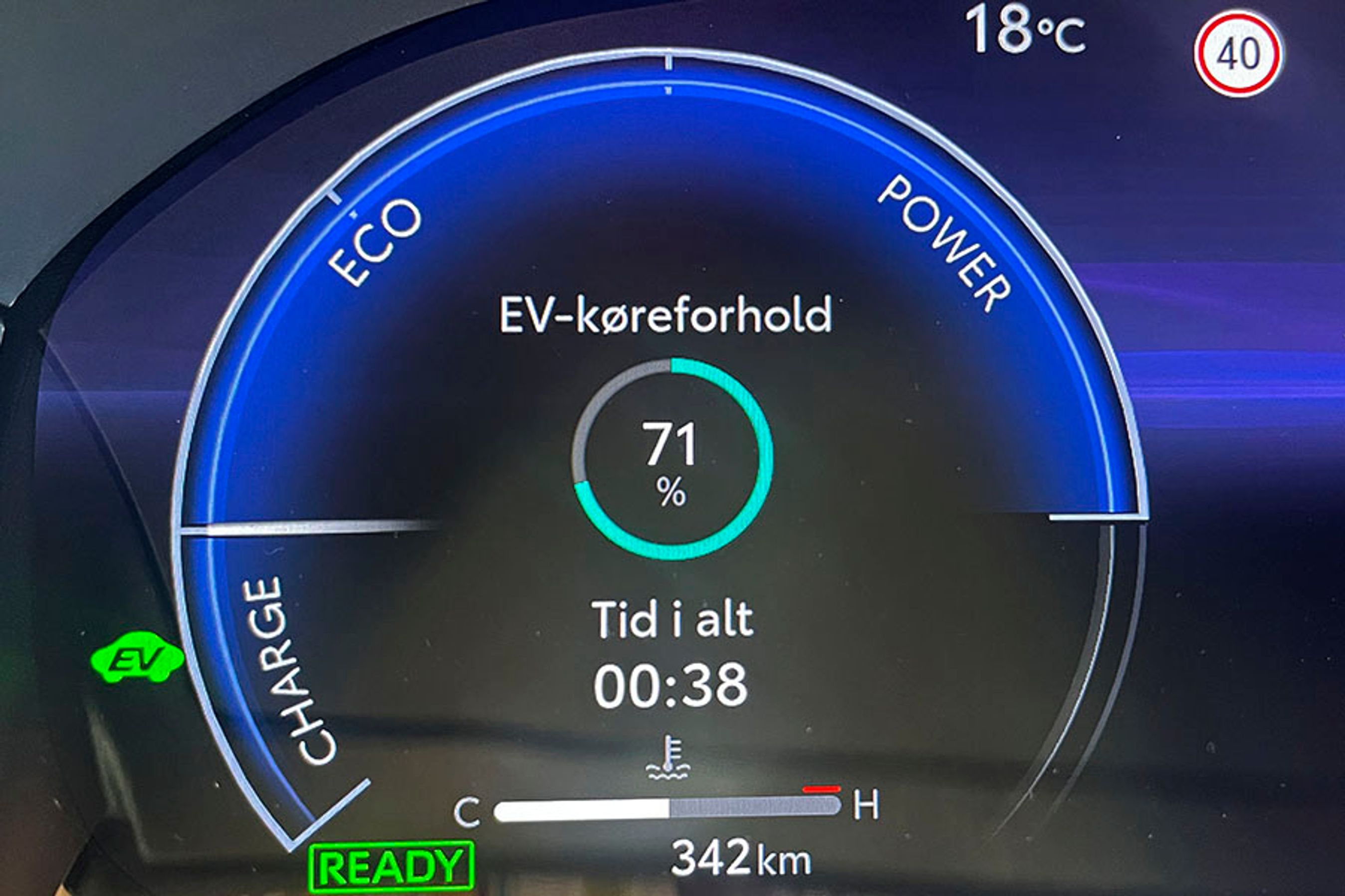 Hybriden i den nyeste udgave er god til at køre på strøm. Ved denne tur med blandet kørsel var benzinmotoren slukket i 70 procent af tiden. Det giver en fin, lydsvag og afslappet kørsel. Ved motorvejskørsel kommer benzinmotoren på hårdere arbejde.