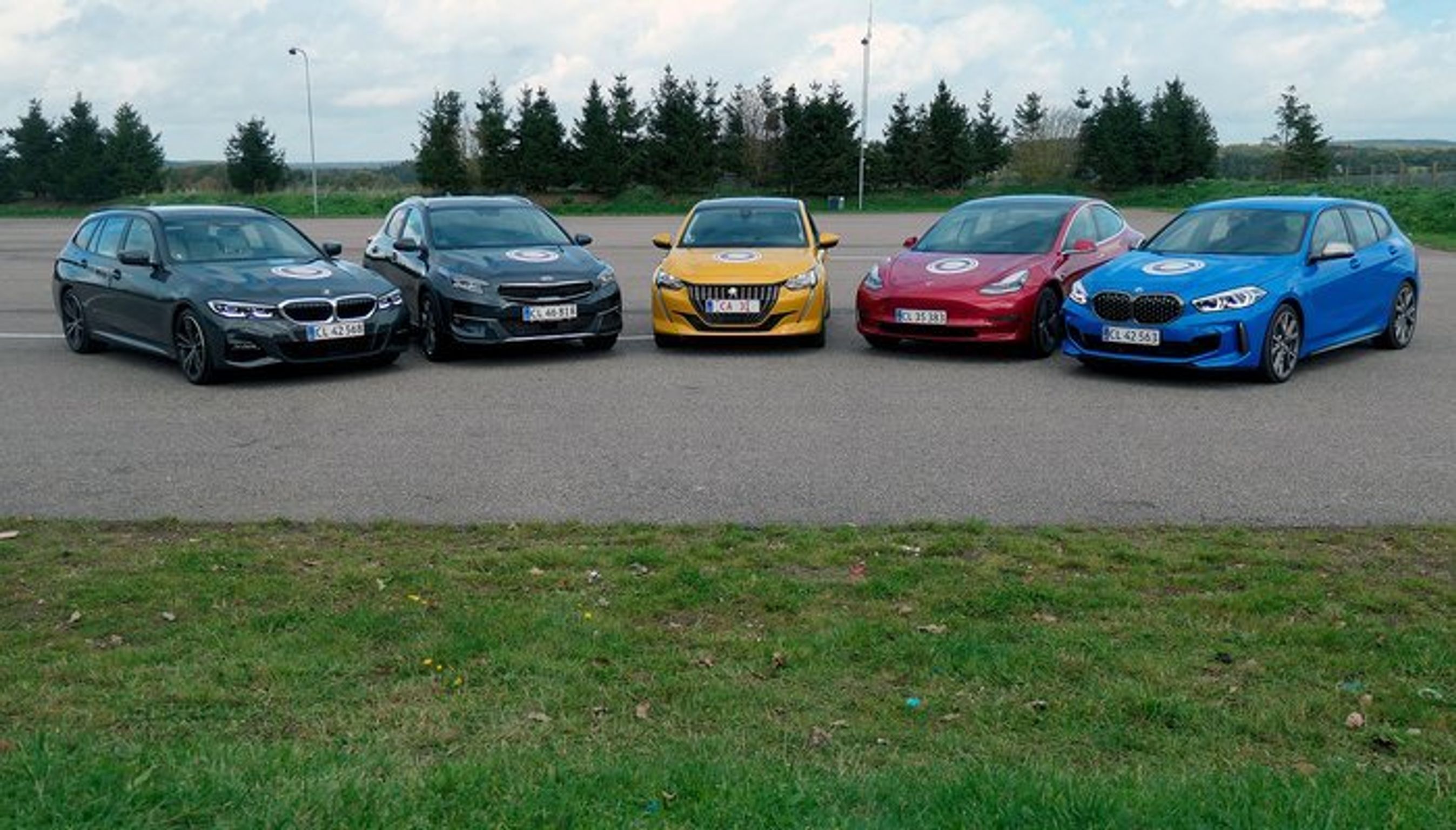 De fem finalister til Årets Bil i Danmark 2020.