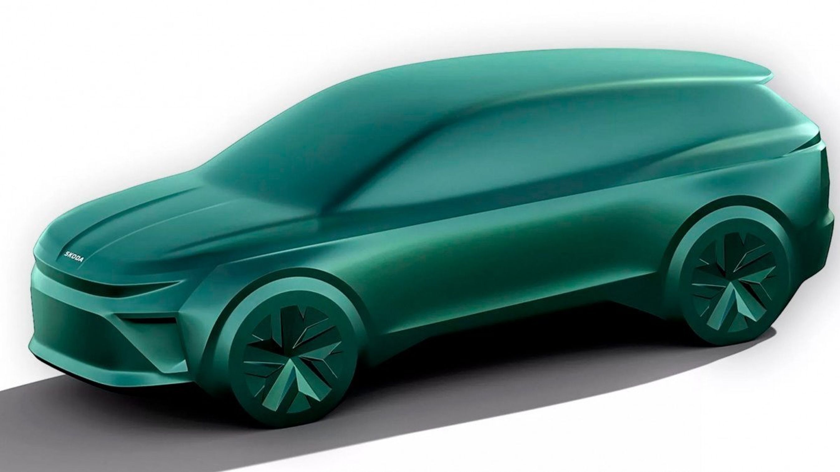 Grøn 3D-model af stationcar.