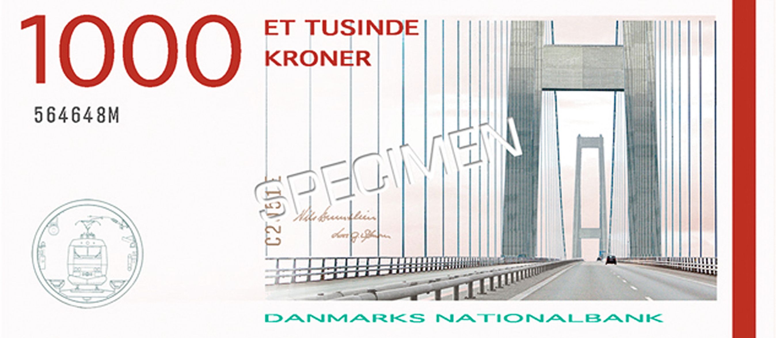 Østbroen pryder den nye 1.000-kr-seddel.