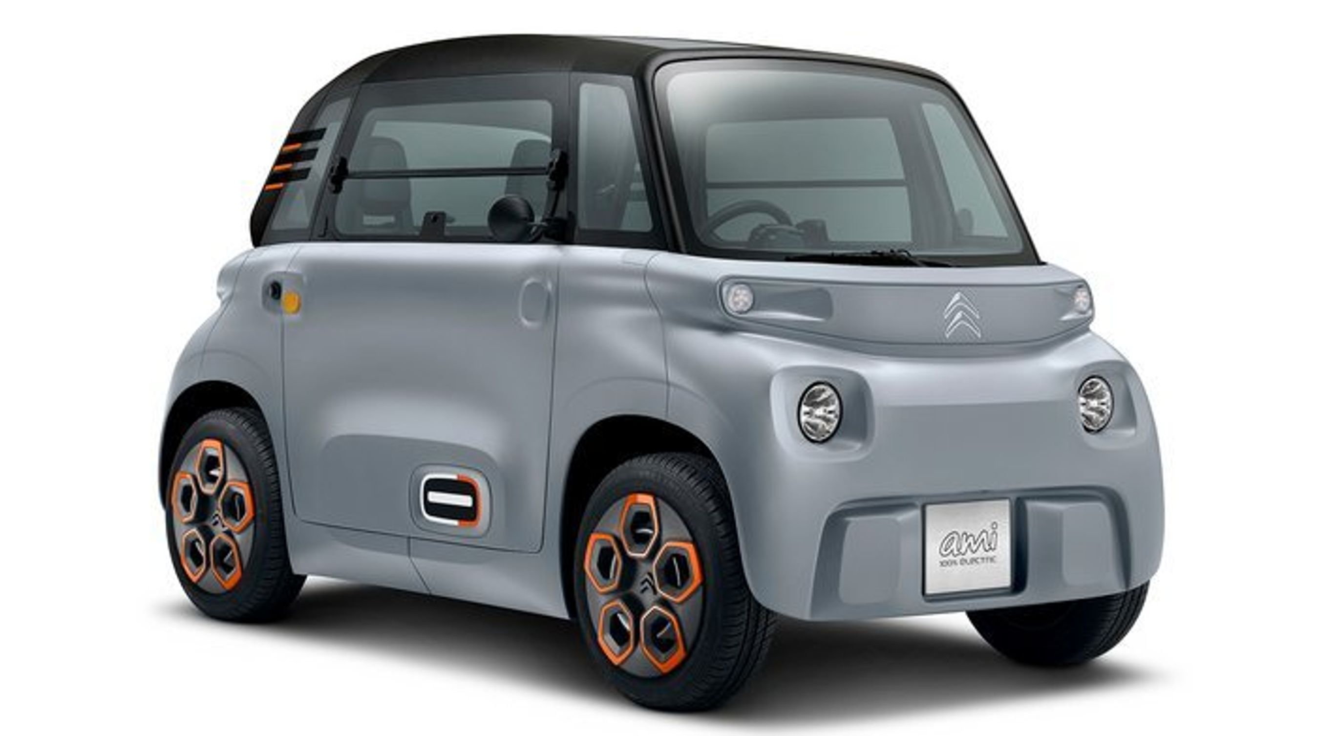 Citroën Ami har en officiel rækkevidde på 70 km. For god ordens skyld: Her ses den forfra.
