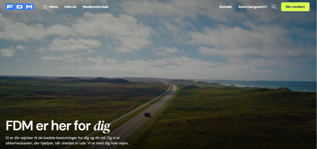 fdm.dk, vej med bil og marker