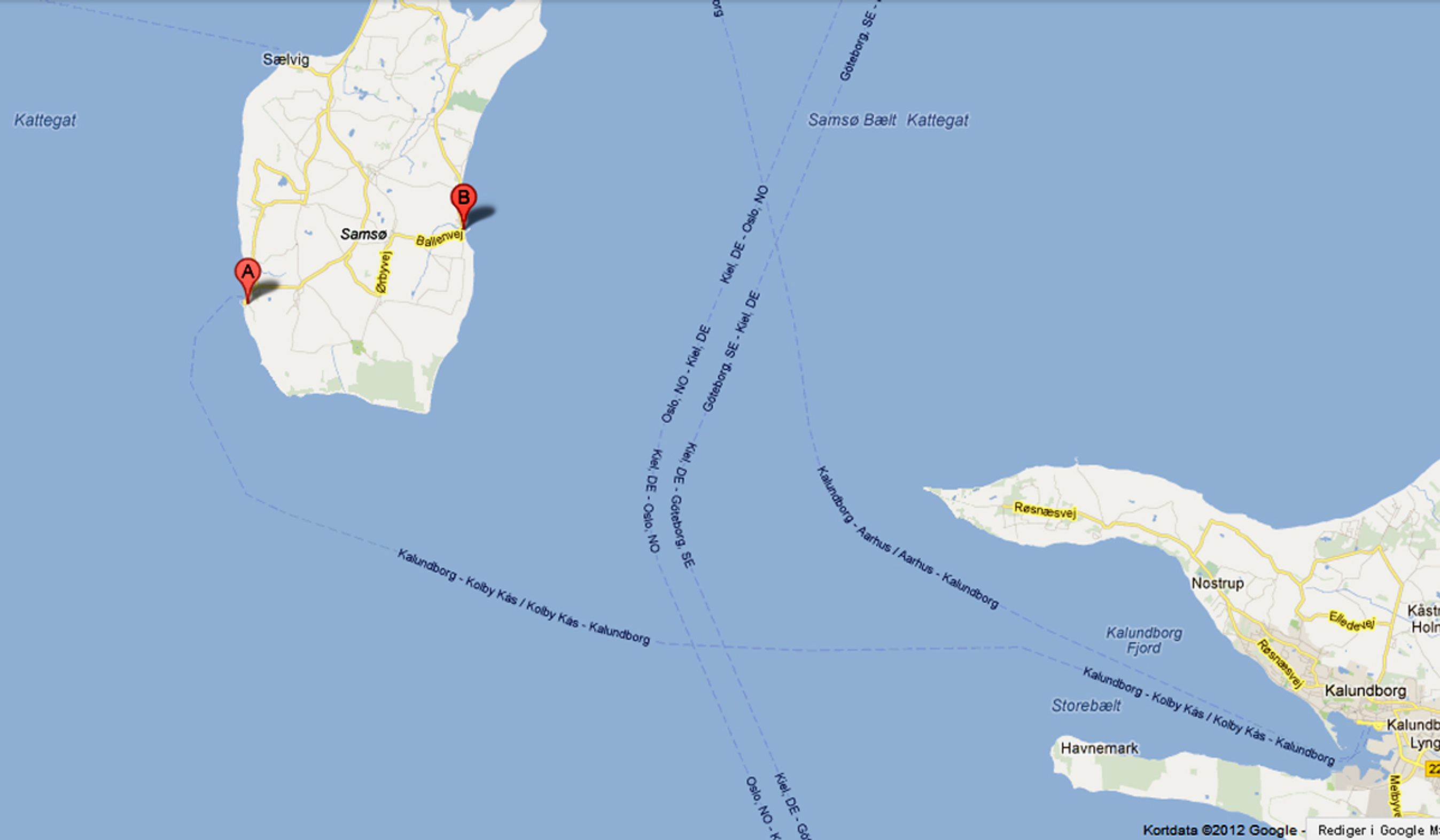 Kalundborg-Samsø-færgen skal i fremtiden lægge til i Ballen på østsiden af Samsø.