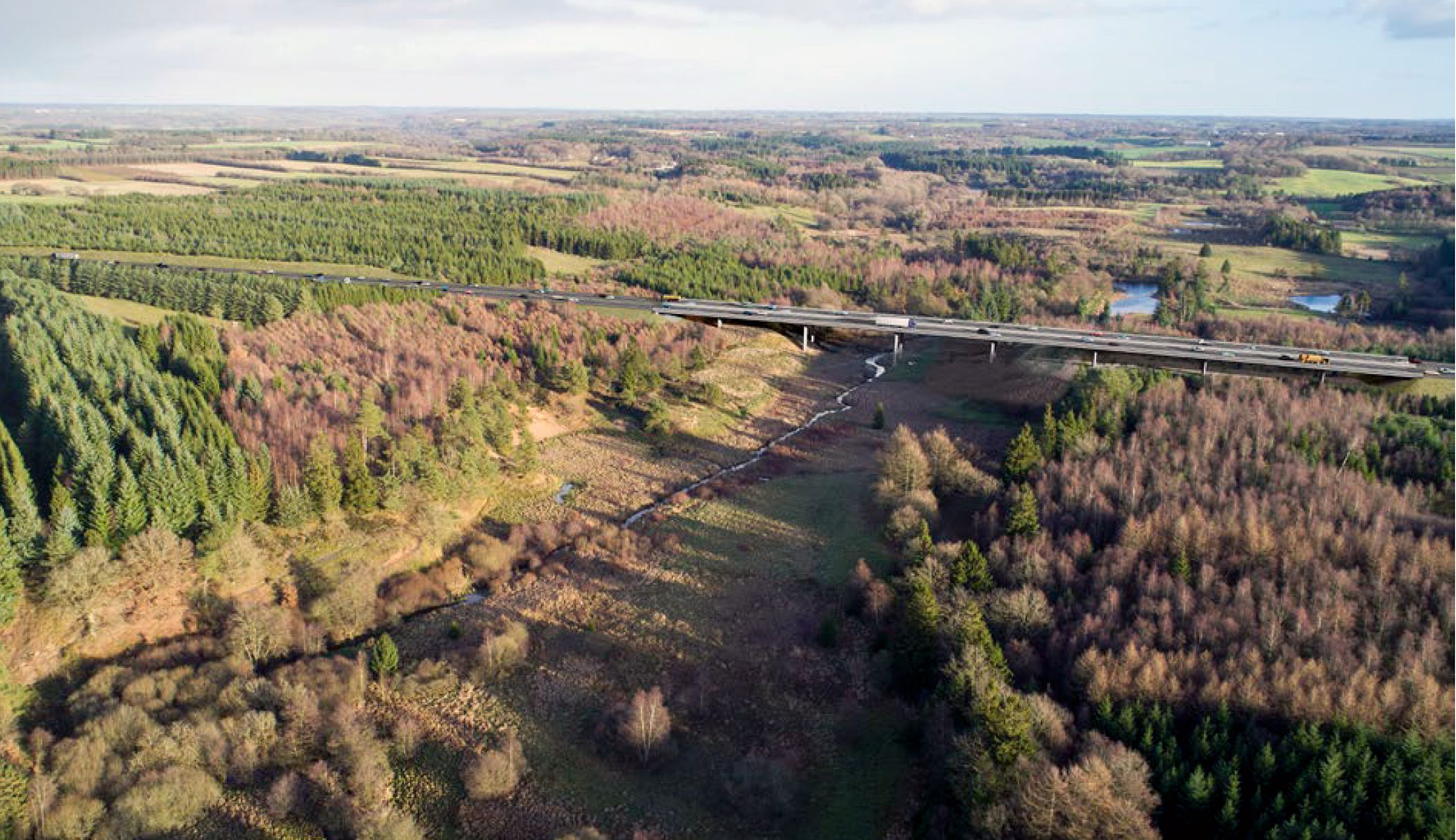 Illustration fra rapporten - en af de foreslåede landskabsbroer.
