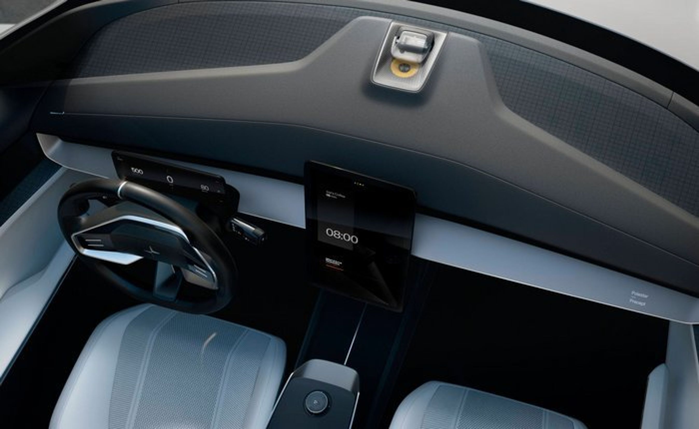 Førerpladsen har en 15 tommer trykskærm i midten og en 12,5 tommer skærm som instrumenthus.nd 