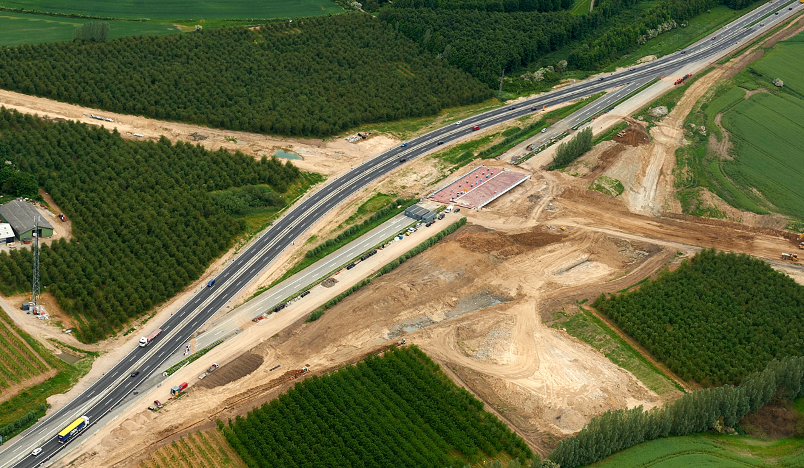 Den midlertidige motorvej ved Slagelse - mens vejen endnu fandtes.