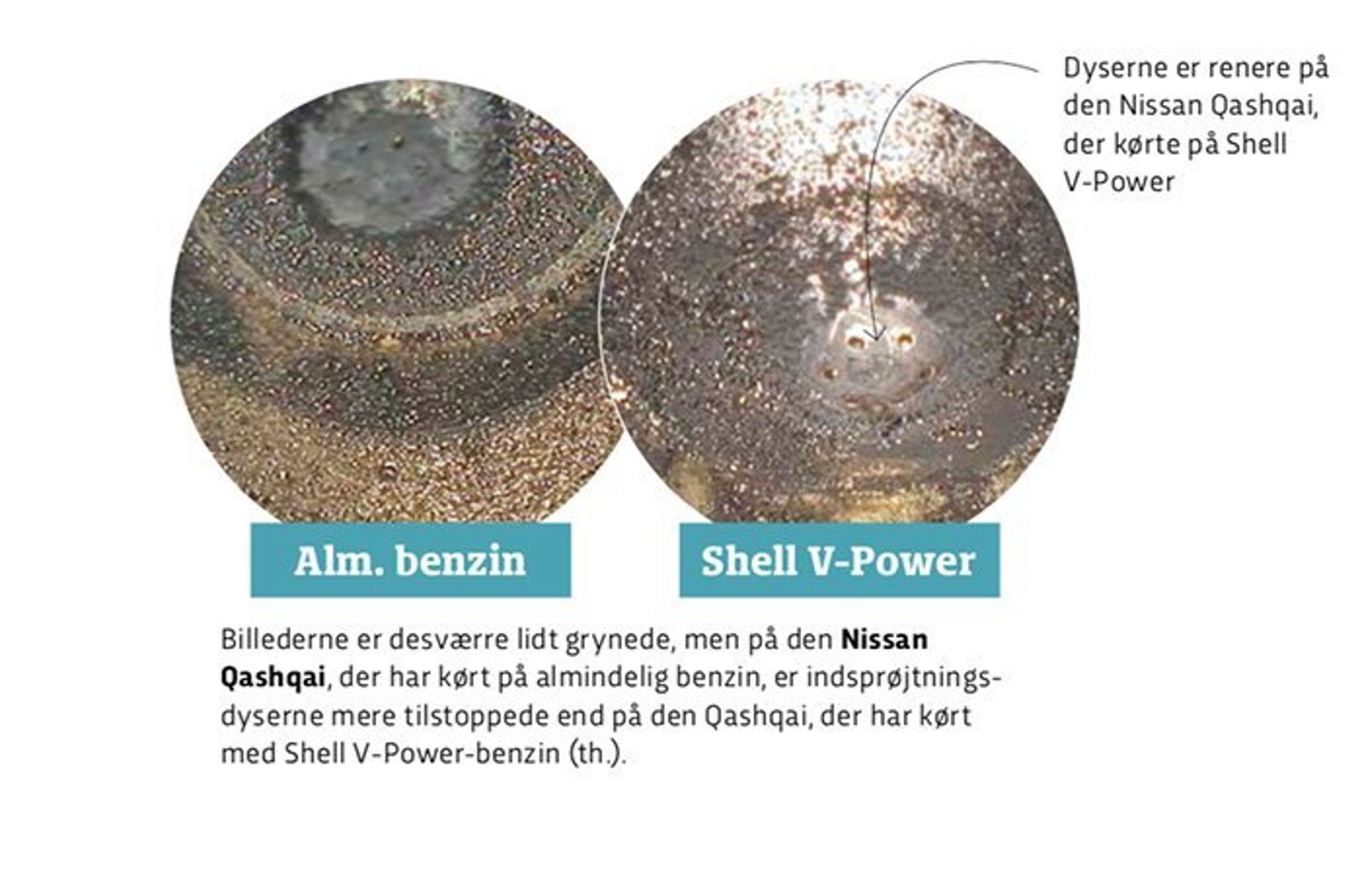 Nissan Qashqai kørte på Shell V-Power, hvor additiver er tilsat brændstoffet.