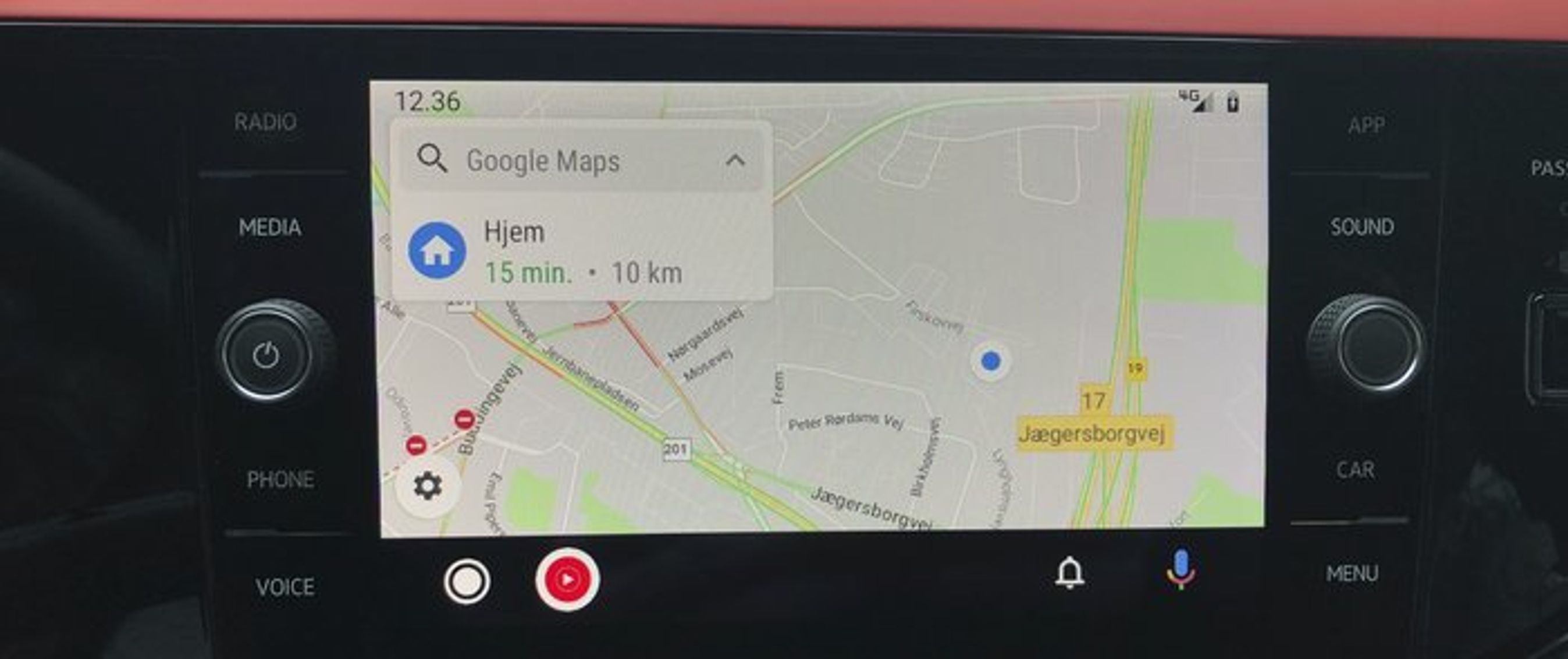 Startskærmen viser din foretrukne gps-app
