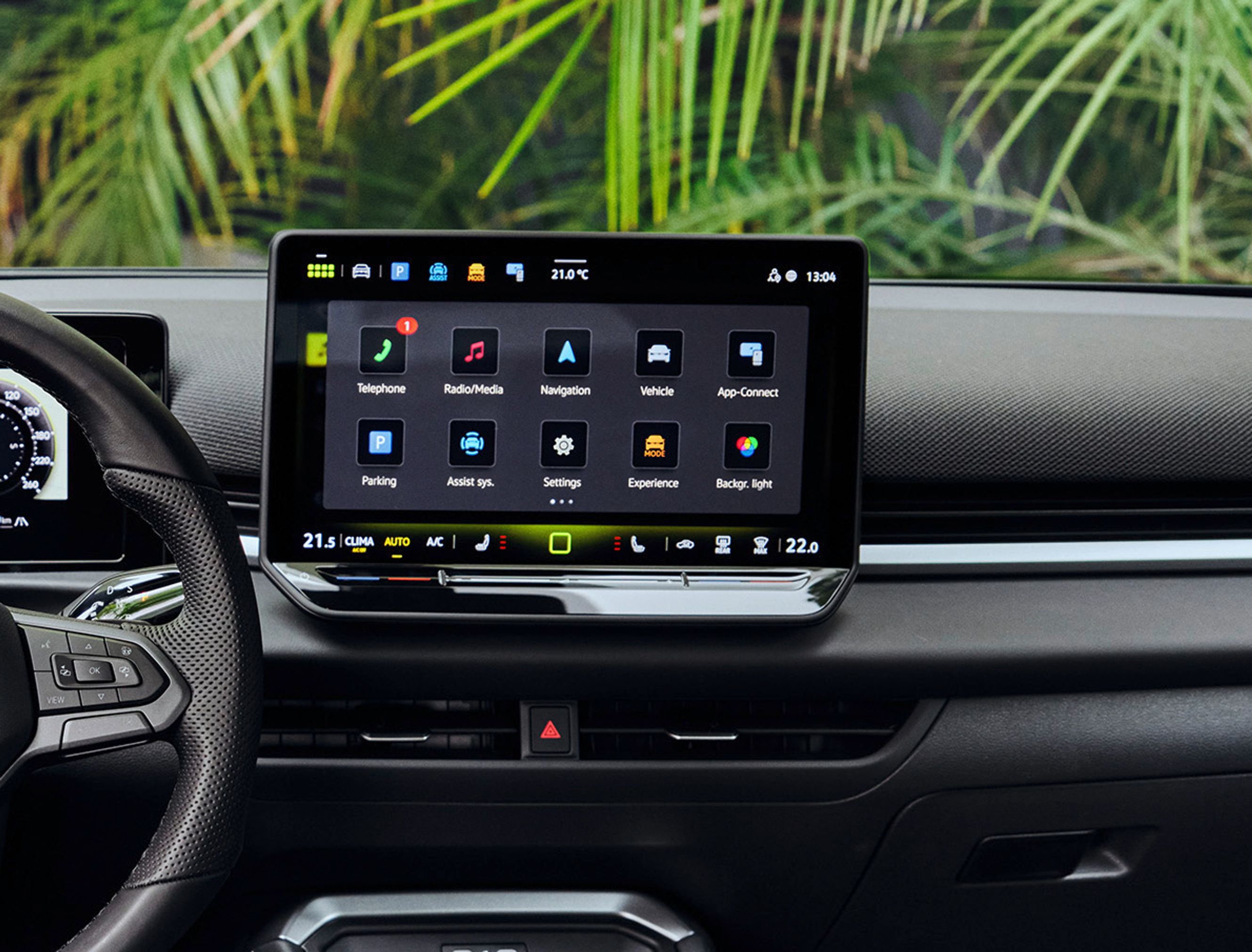 Interiør i en VW T-Roc i 2026 årgang