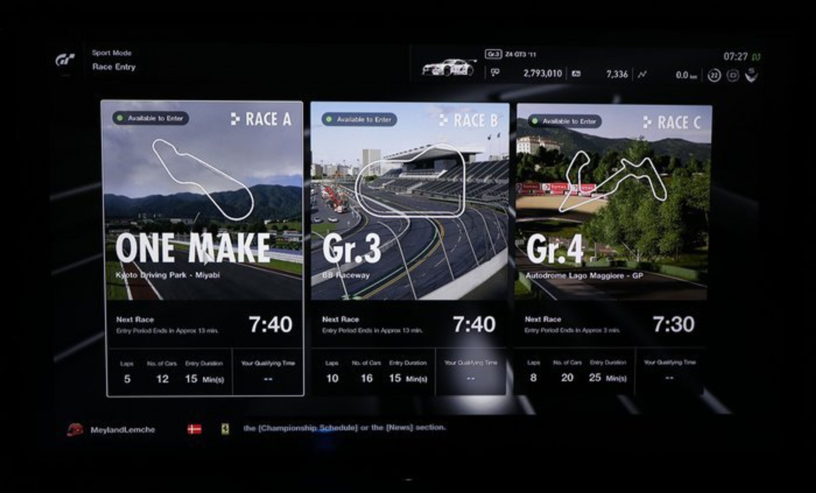Du kan deltage i online løb mod rigtige mennesker, det er GT Sports store styrke