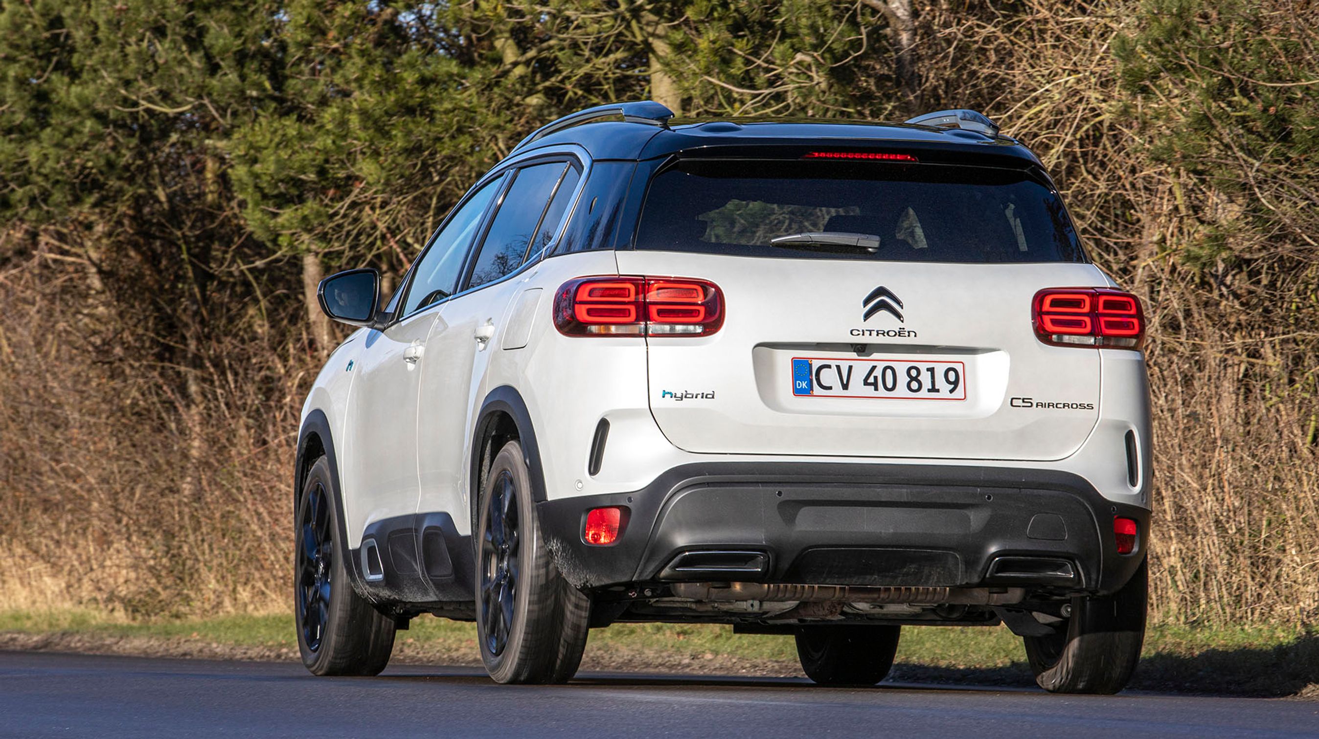 Der er noget særligt over designet med sort tag, sorte skærmkanter og sorte paneler under dørene. Sammen med denne hvide perlemorslak til 12.500 kr. giver det bilen en flot fremtoning.