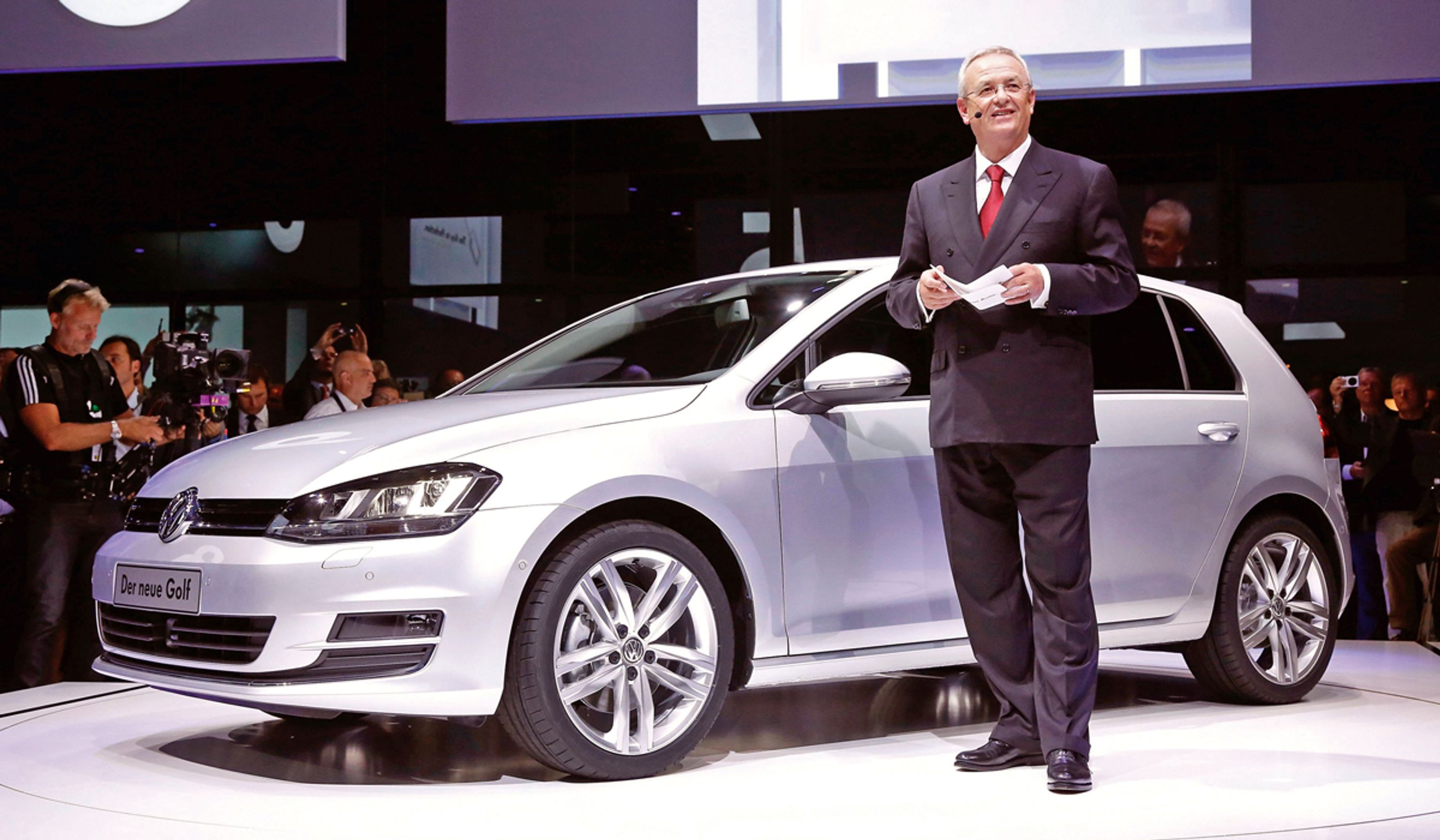 VW Golf 7 blev præsenteret af koncernchef Martin Winterkorn ved et kæmpearrangement i Berlin 4. september.
