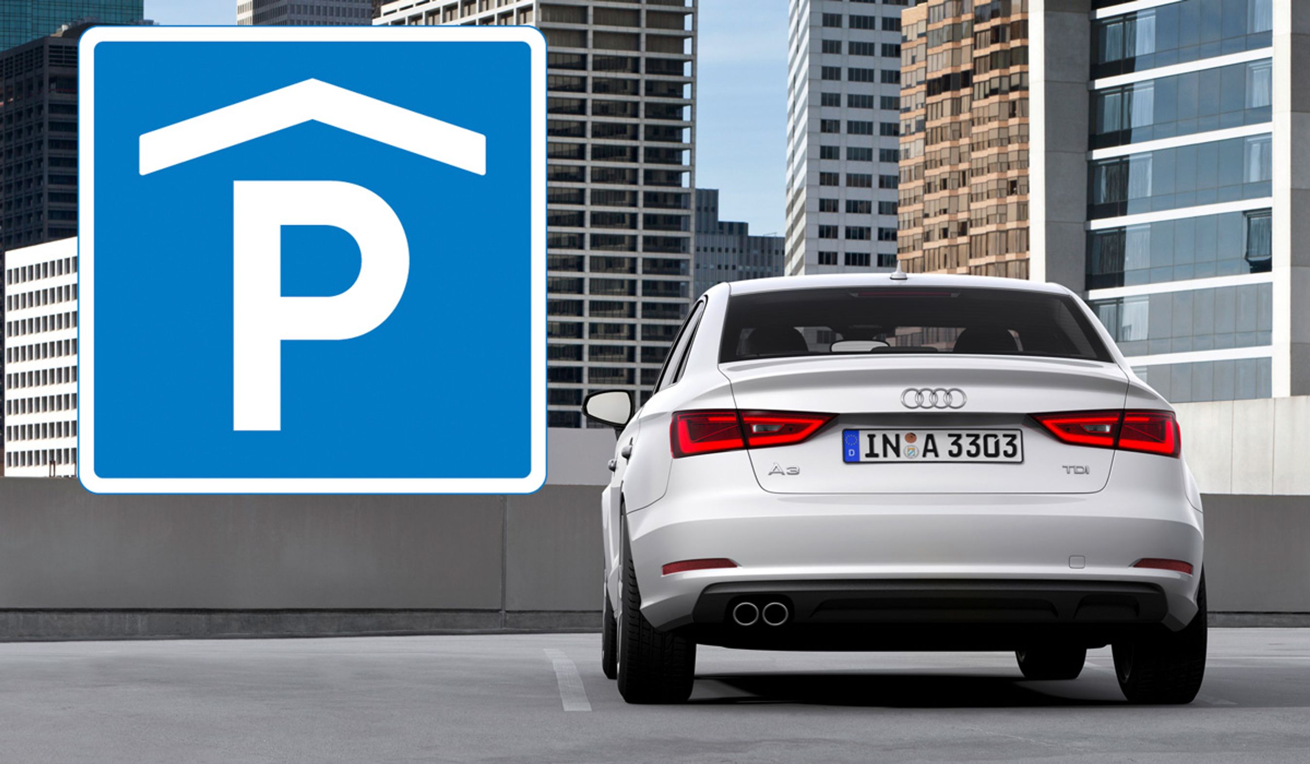 Audi A3 - først sedanen - kan fortælle, hvor der er ledige p-pladser.