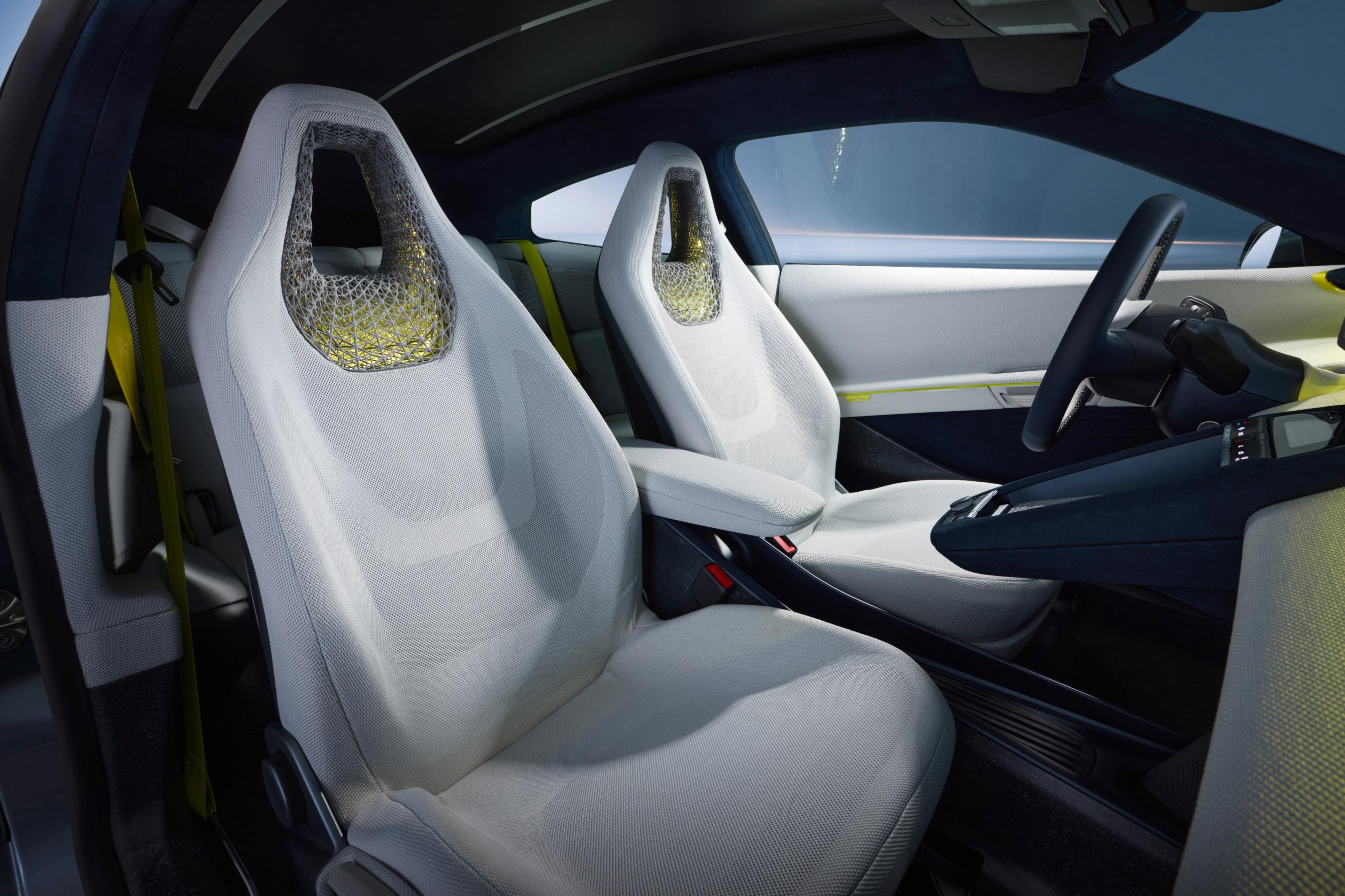 Her ses sæderne på prototypen Volkswagen Mission Efficiency.