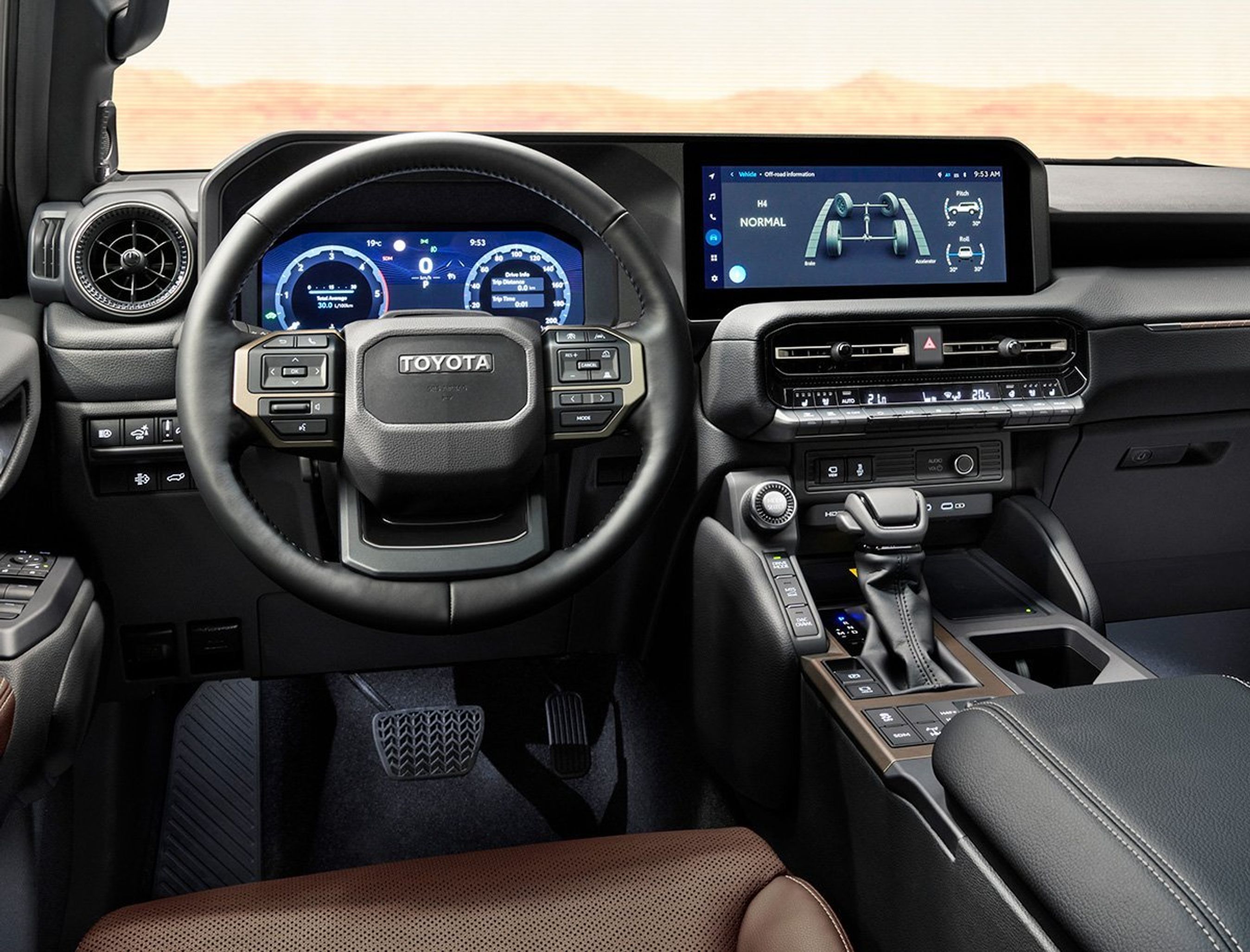 Land Cruisers førerplads.