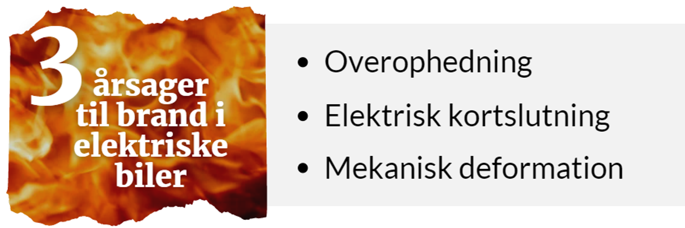 Grafik: 3 årsager til brand i elektriske biler