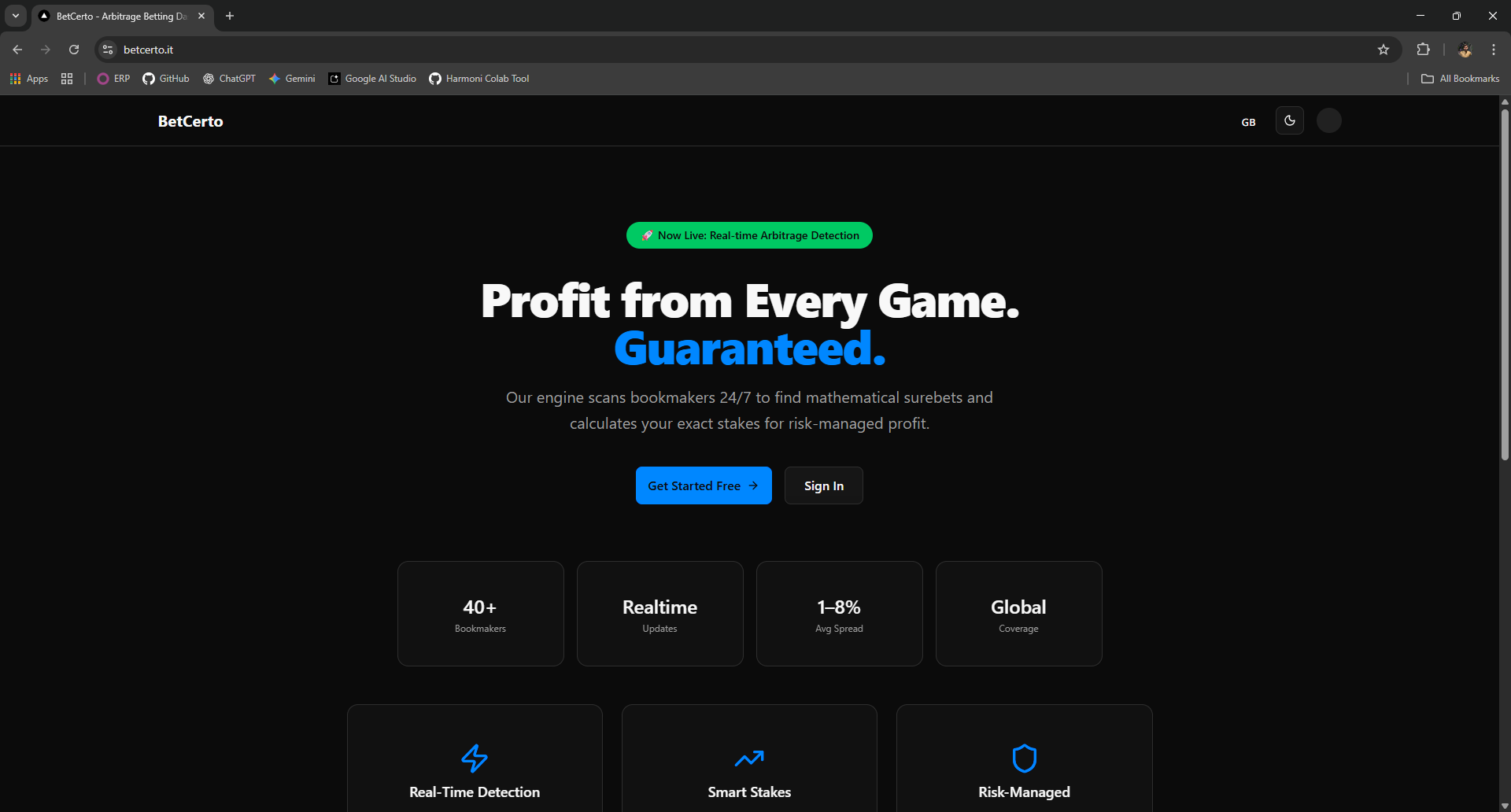 BetCerto: Real-Time Arbitrage Engine