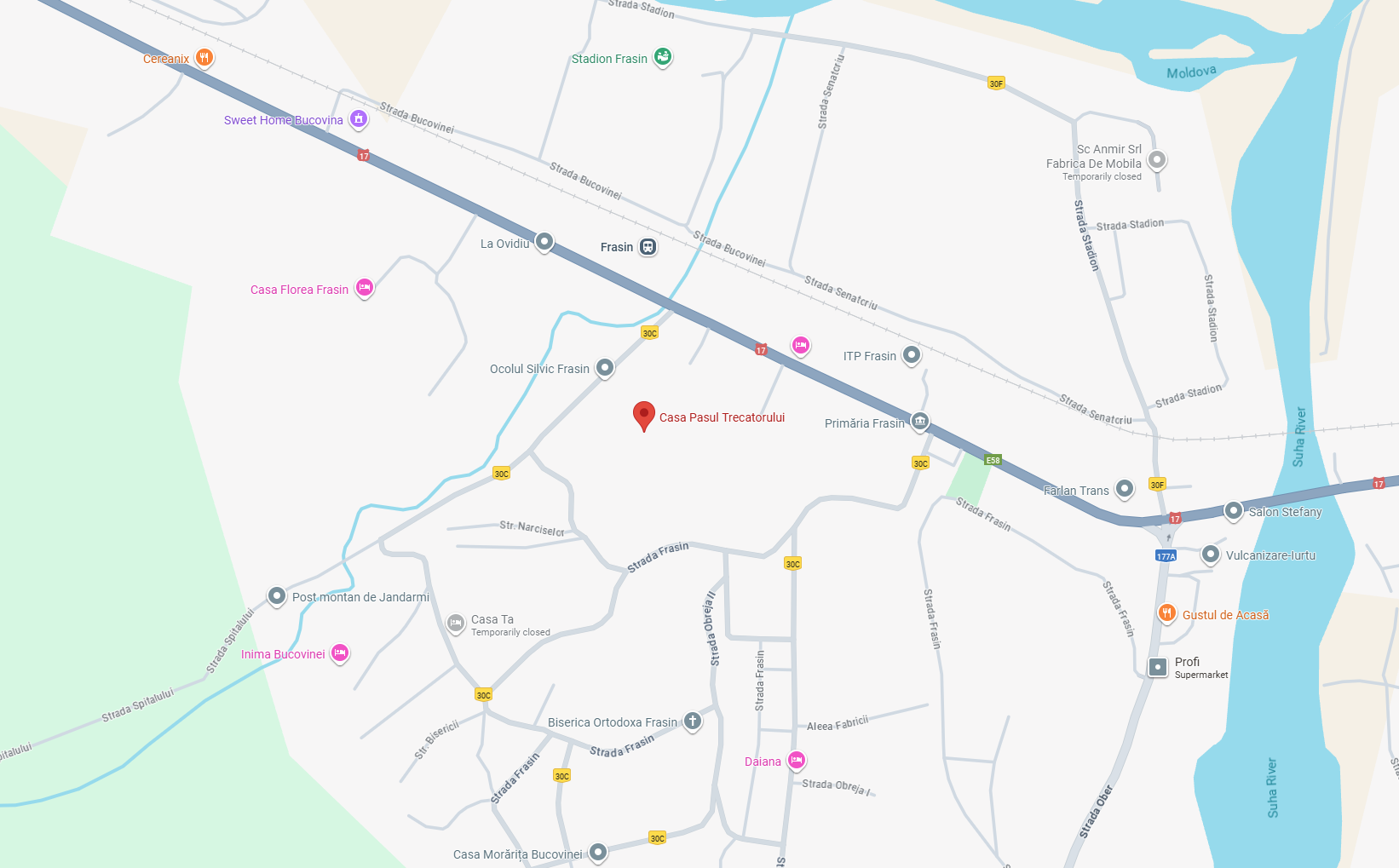 Locatia pe google maps pentru Casa Pasul Trecatorului