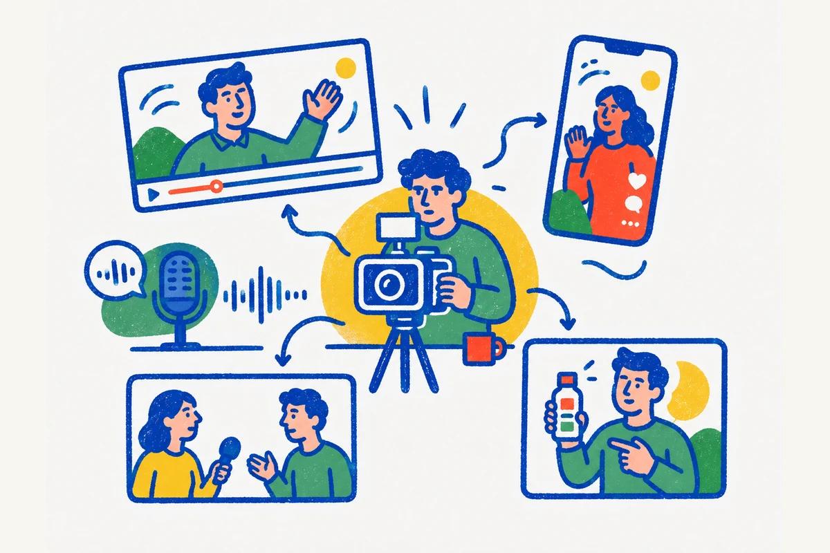 Tek bir prodüksiyondan YouTube, podcast, röportaj ve sosyal medya formatlarına dağılan çok kanallı içerik üretimi
