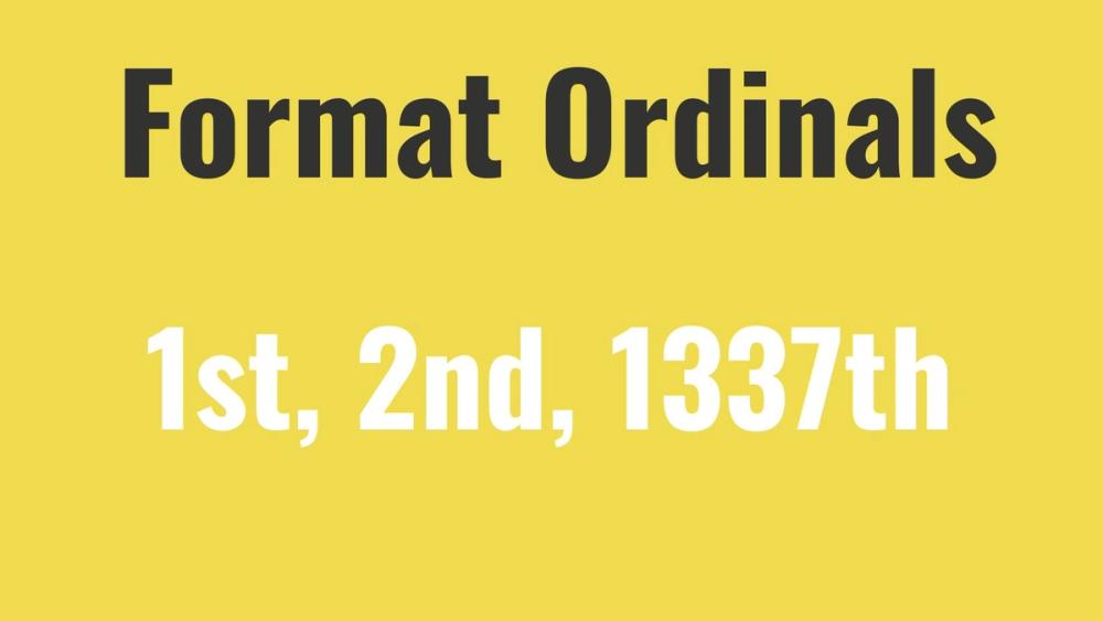 Format numbers to Ordinals - cover