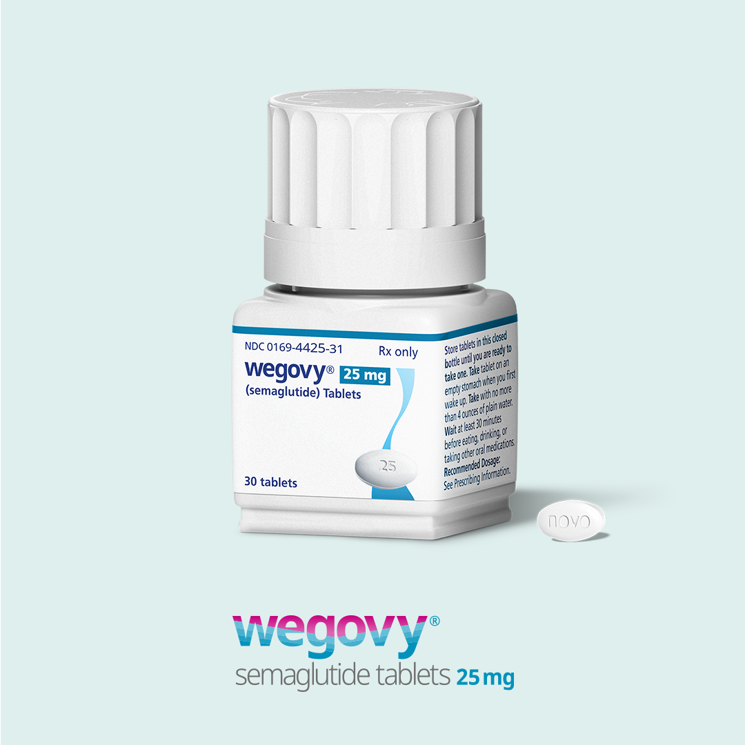 Wegovy 25 mg oral semaglutide tablets bottle
