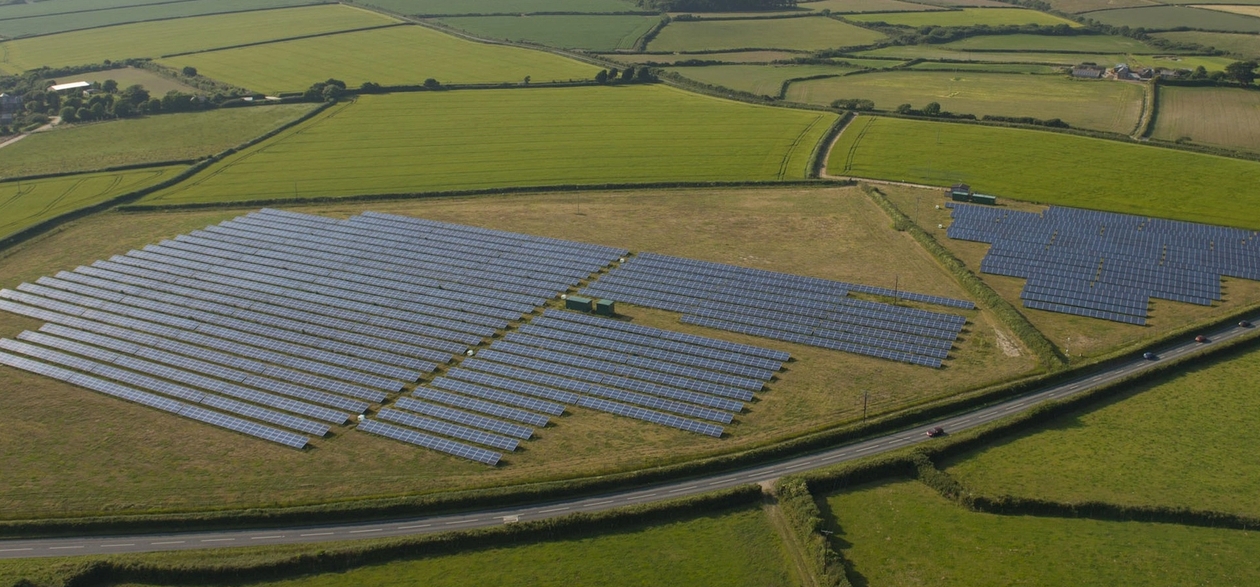 Aerial view of solar farm