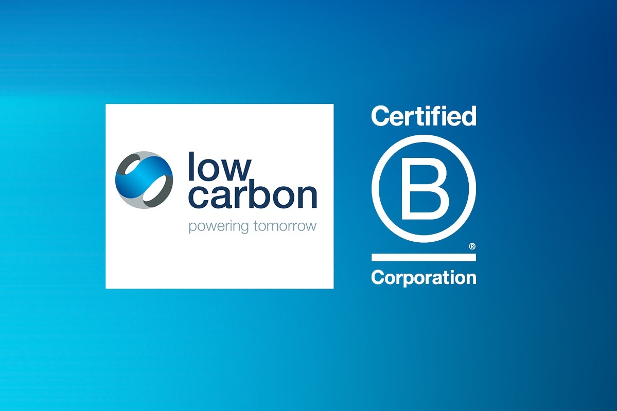 Low Carbon logo and B-Corp logo