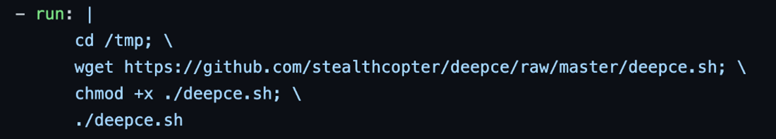 Workflow commands for running Deepce in the GHA runner